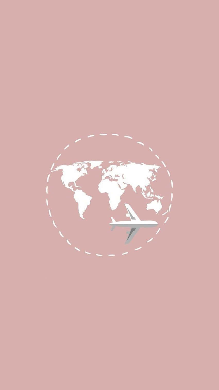 minimalist travel, world map, airplane, HD Phone Wallpaper
