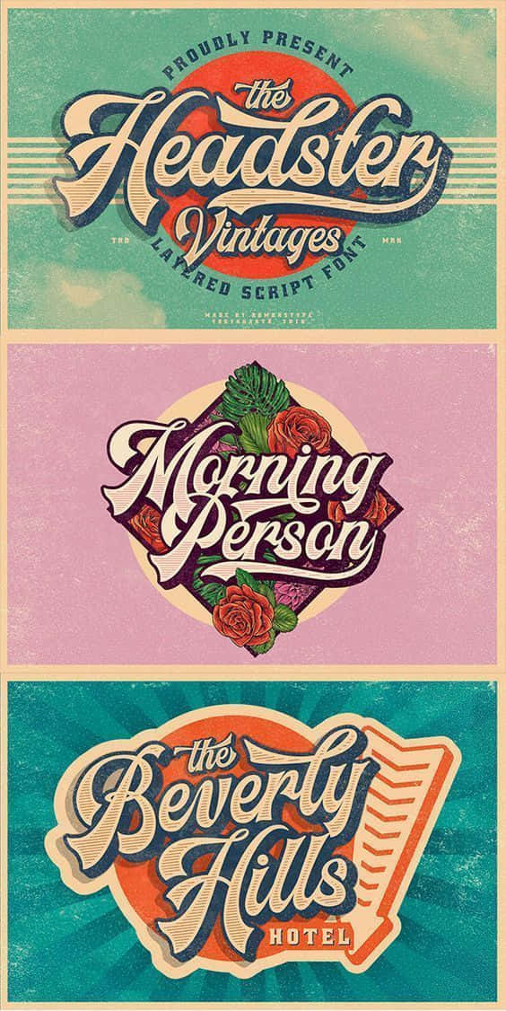 minimalist typography, vintage-style logo designs, ornate script fonts, SD Phone Wallpaper