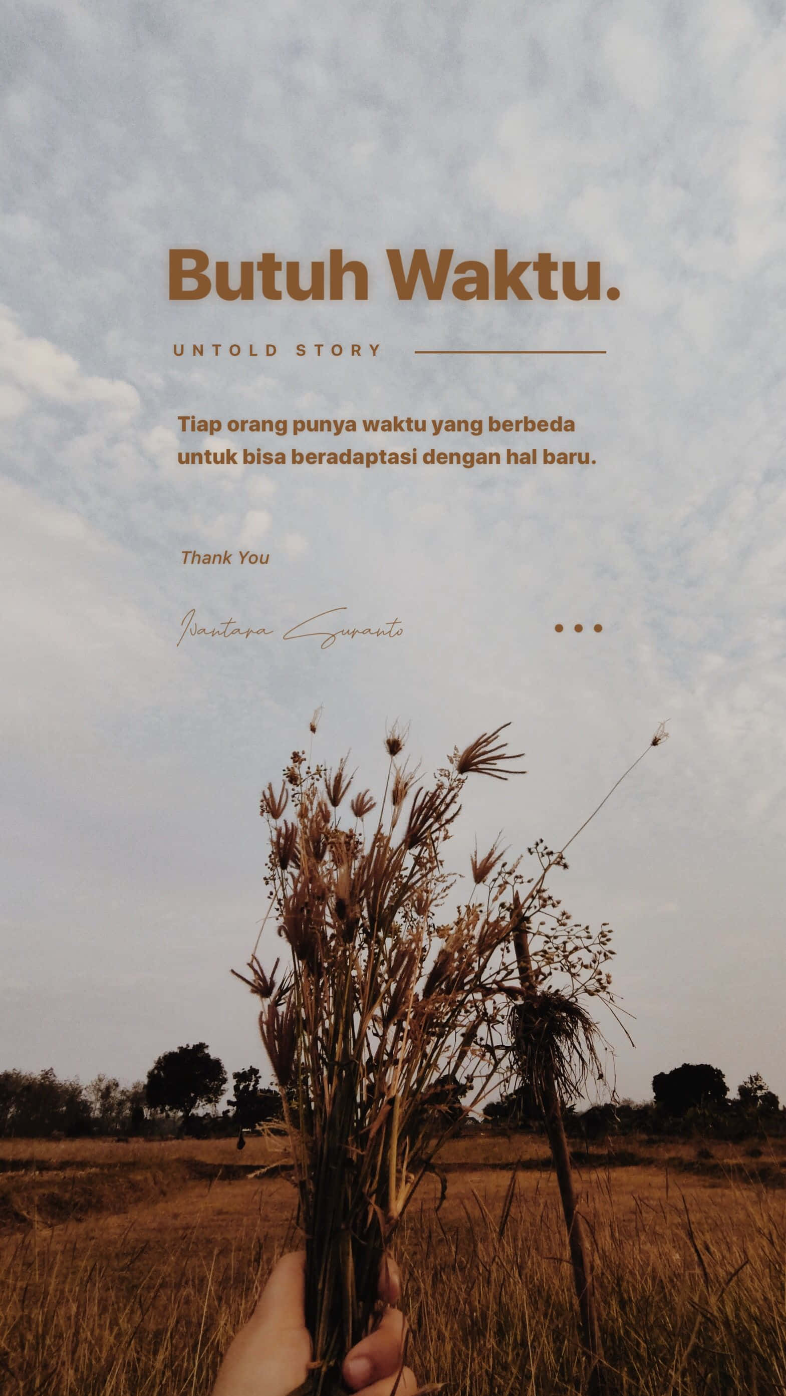 minimalist typography, golden sunset, dried grasses, 2K Phone Wallpaper