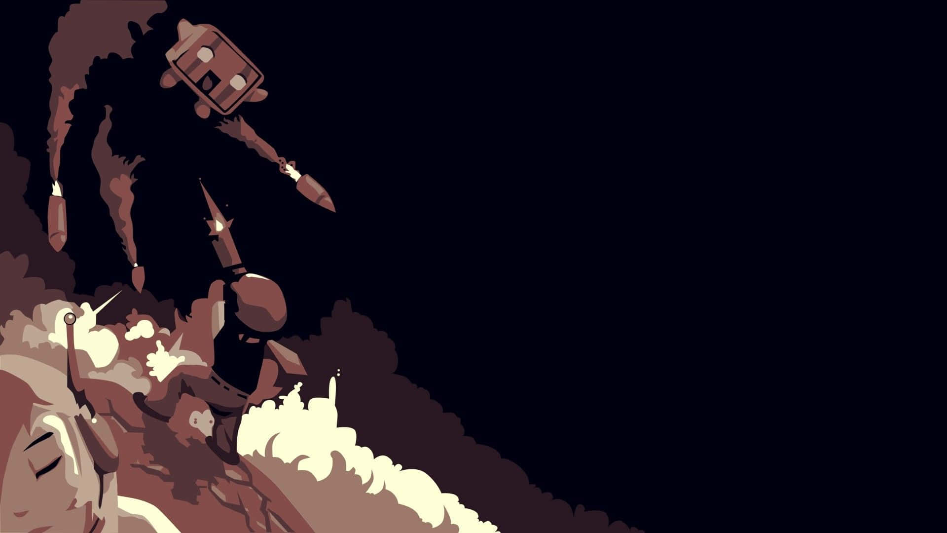 minimalist vintage, 1920 x 1080, robot with a hammer, Full HD Desktop Wallpaper