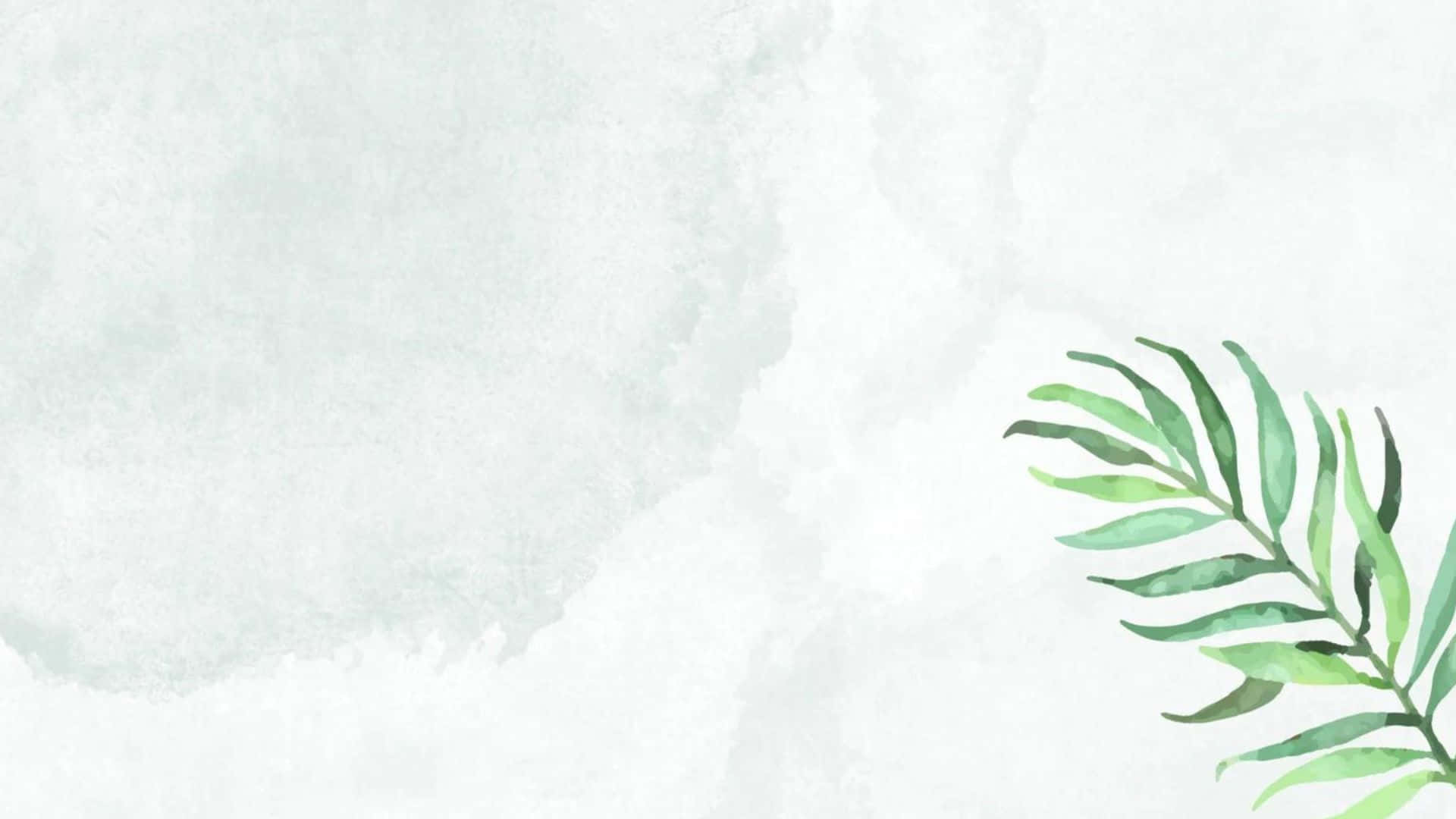 watercolor palm leaf, soft greens, textured mint wash background, Full HD Desktop Wallpaper