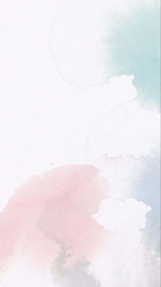 pastel watercolor, pink, mint green, SD Phone Wallpaper