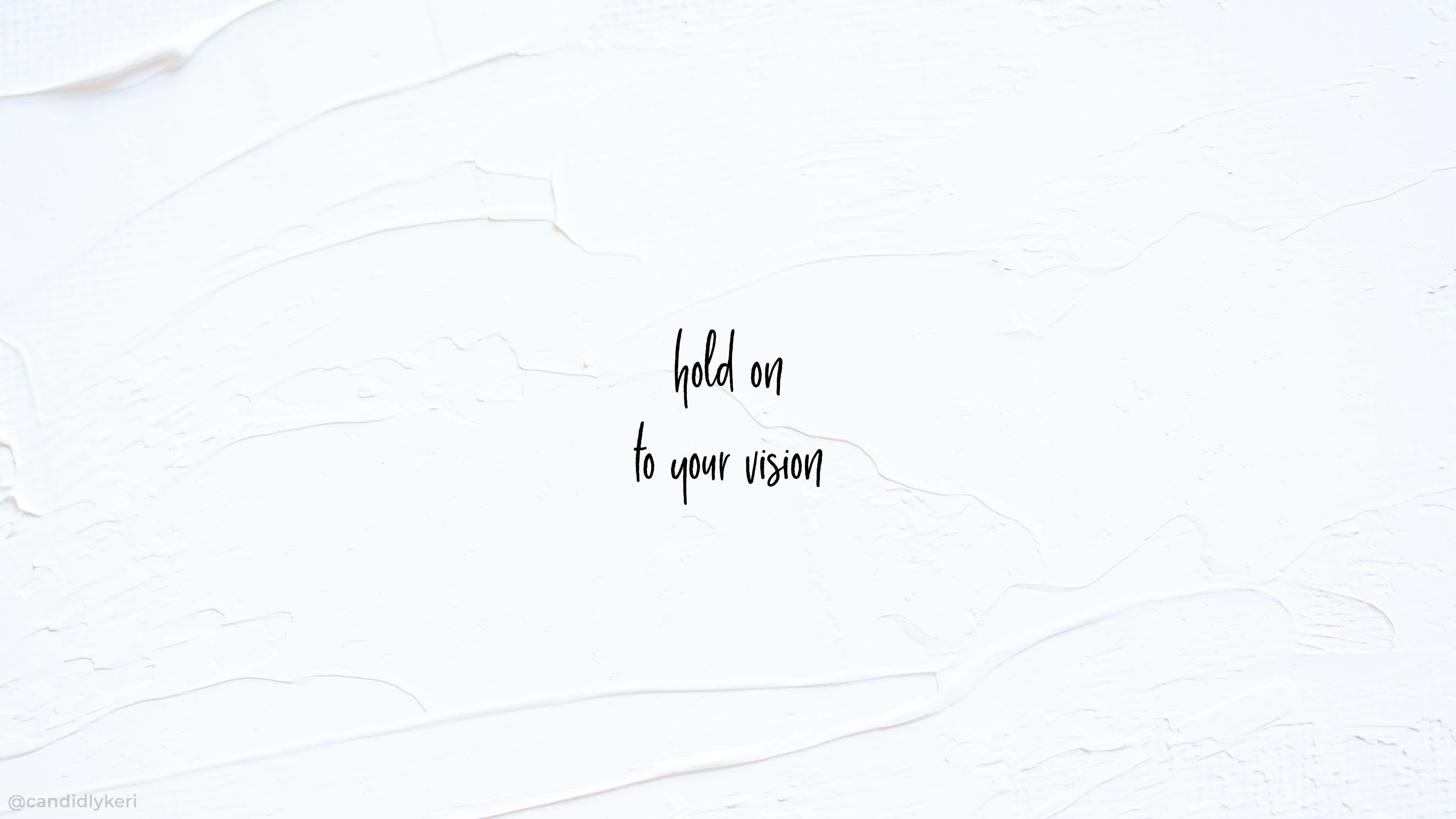 Minimalist White Aesthetic, white textured wall, black handwritten text, 5K Desktop Wallpaper