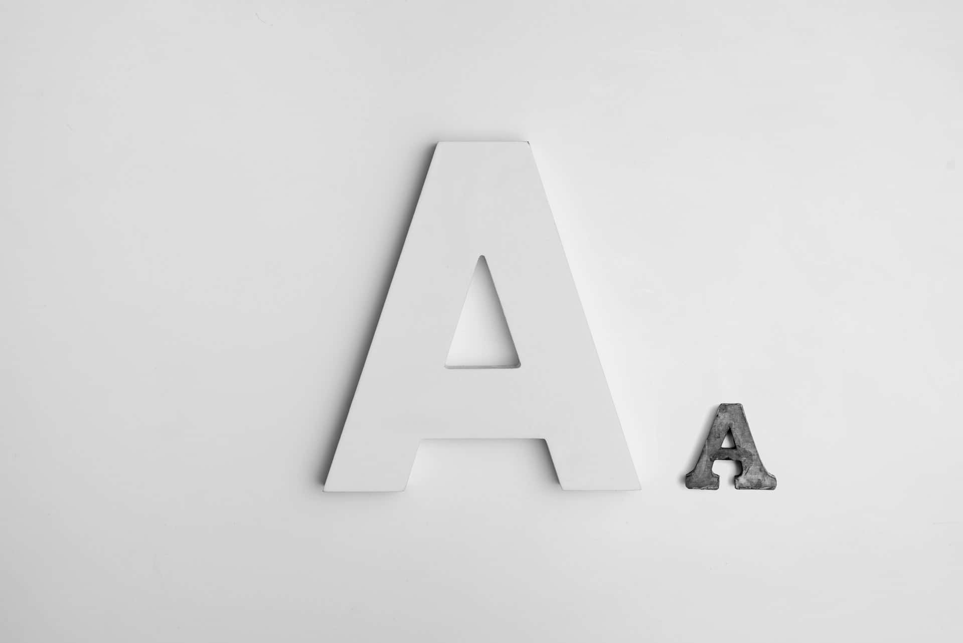 letter A, varying styles, varying sizes, Full HD Desktop Wallpaper