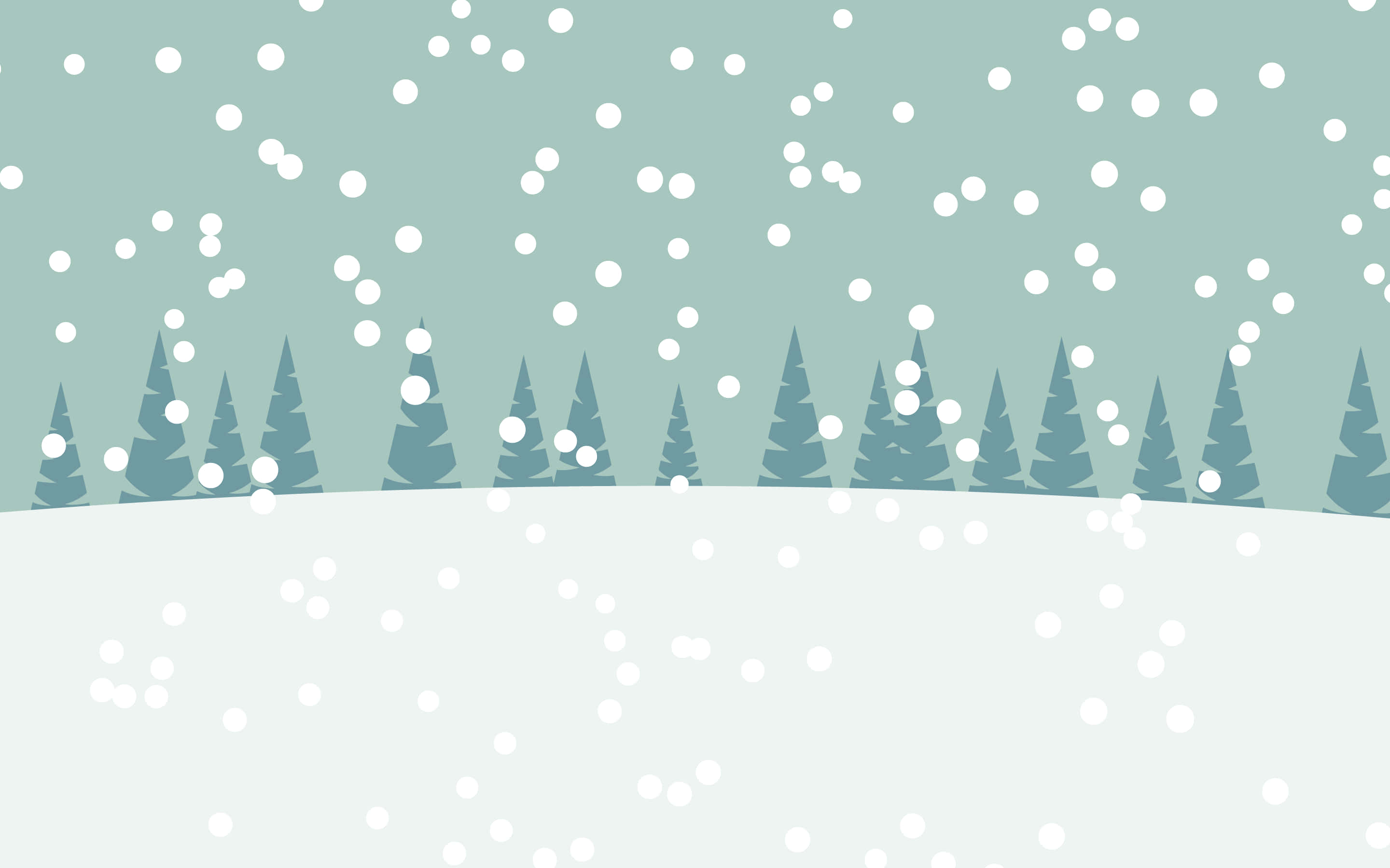 minimalist winter, snowflakes, winter landscape, 2K Desktop Wallpaper