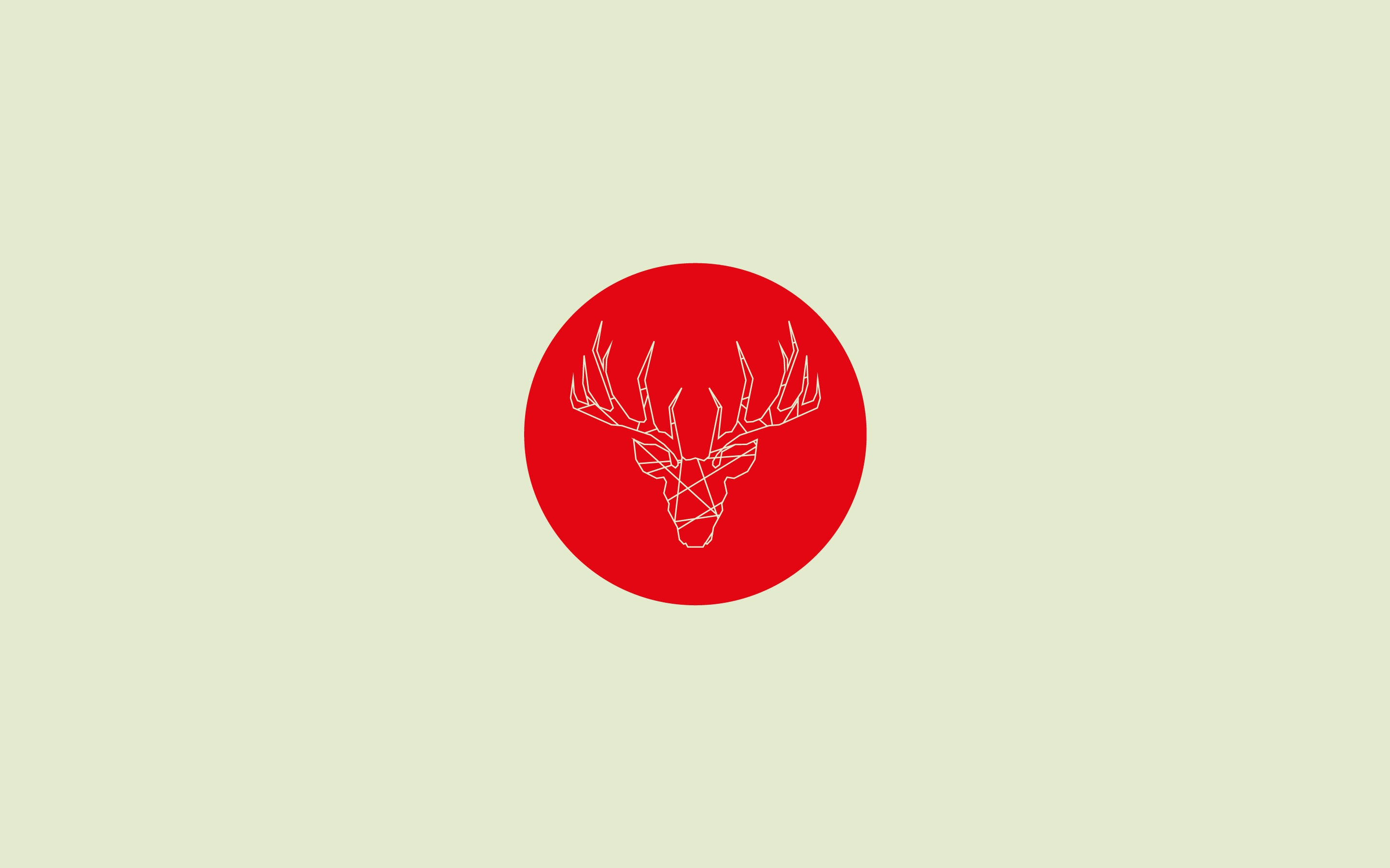 minimalist deer art, geometric deer head, white lines, 2K Desktop Wallpaper