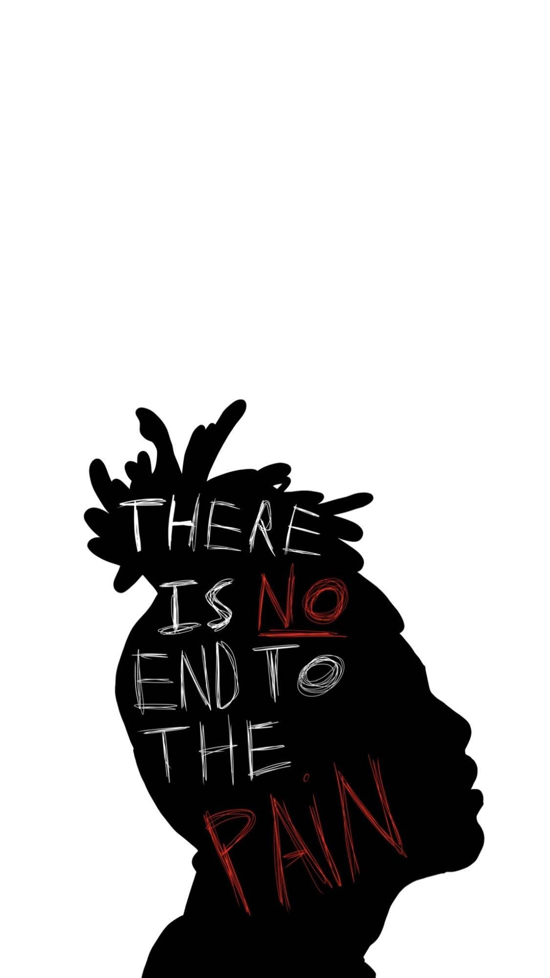 Numb, black silhouette, white and red text, Full HD Phone Wallpaper