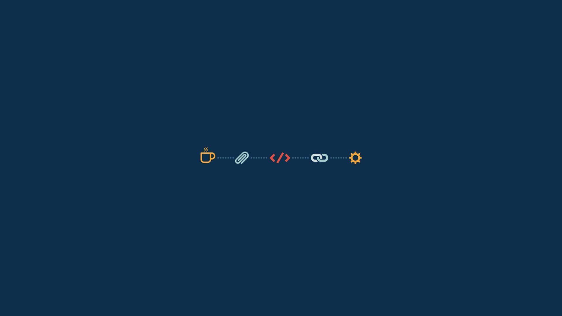 minimalist workflow concept, digital icons, coffee coding, Full HD Desktop Wallpaper
