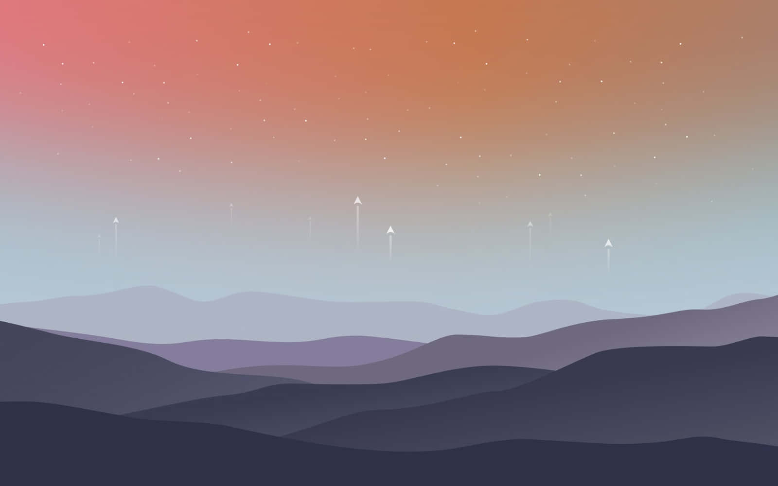 minimalist dawn wind turbines, twilight sky, stars, HD Desktop Wallpaper