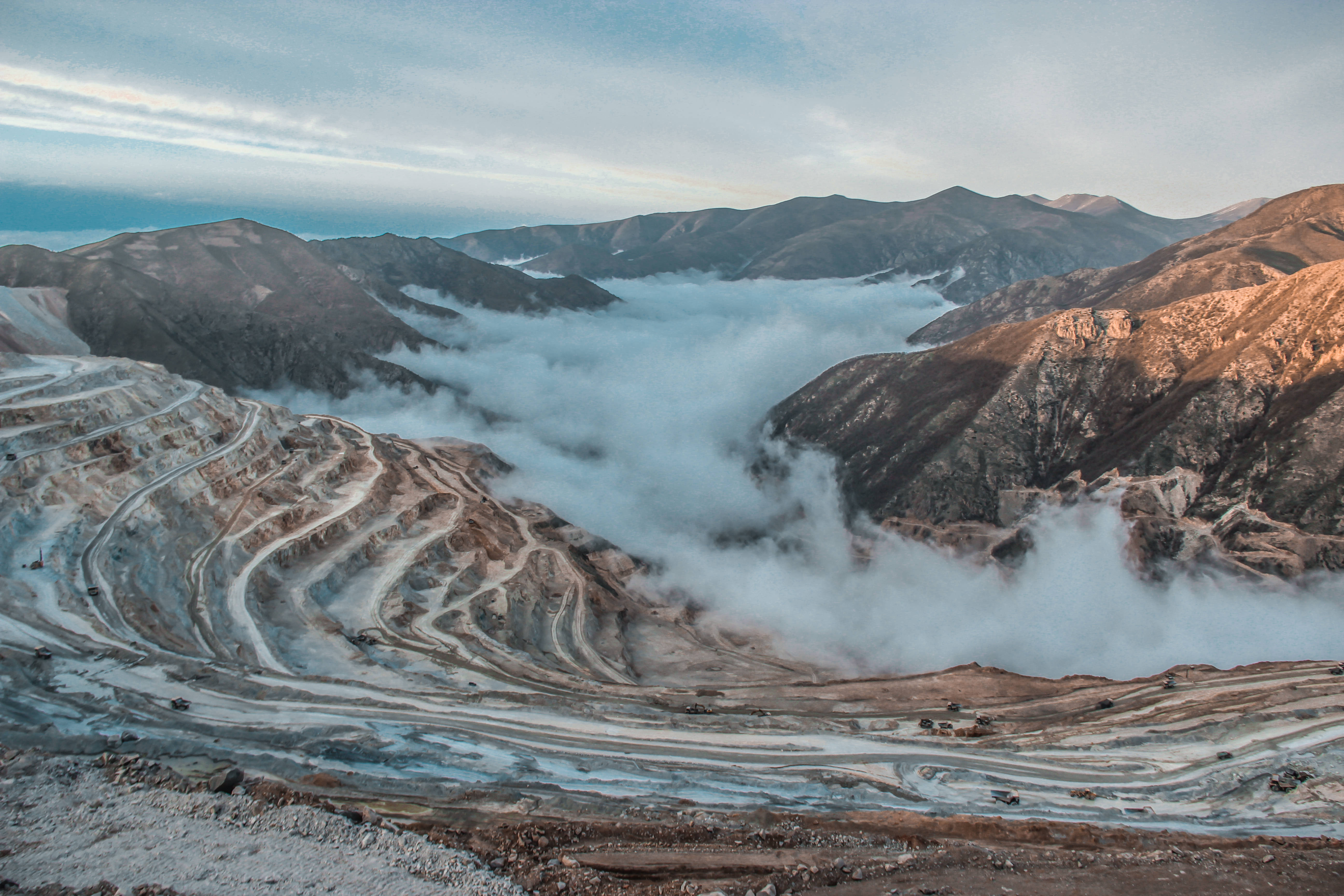 Mining Mountain, open-pit mine, mountains, 5K Desktop Wallpaper