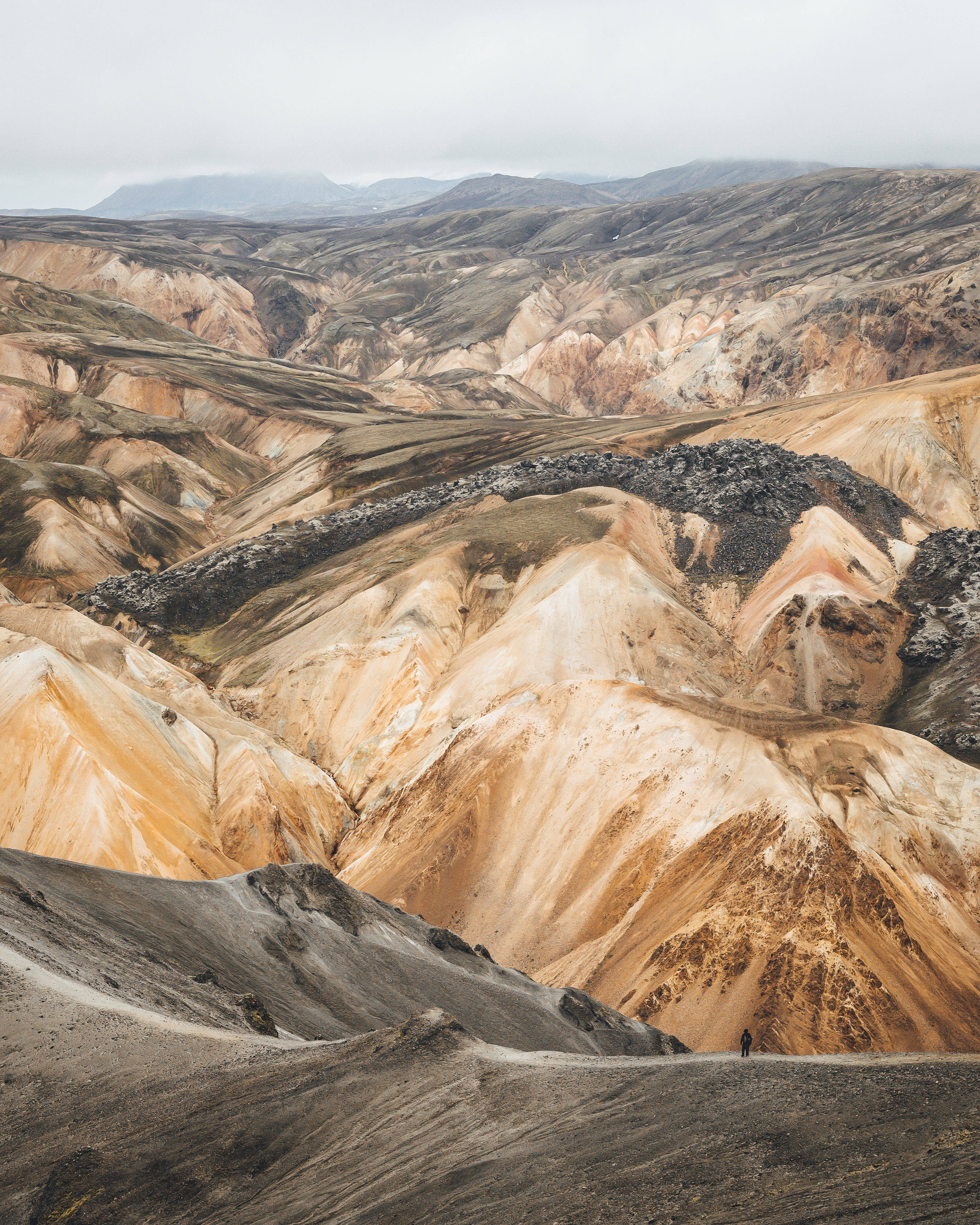 Mining Mountain View, ochre, gray, 4K Phone Wallpaper