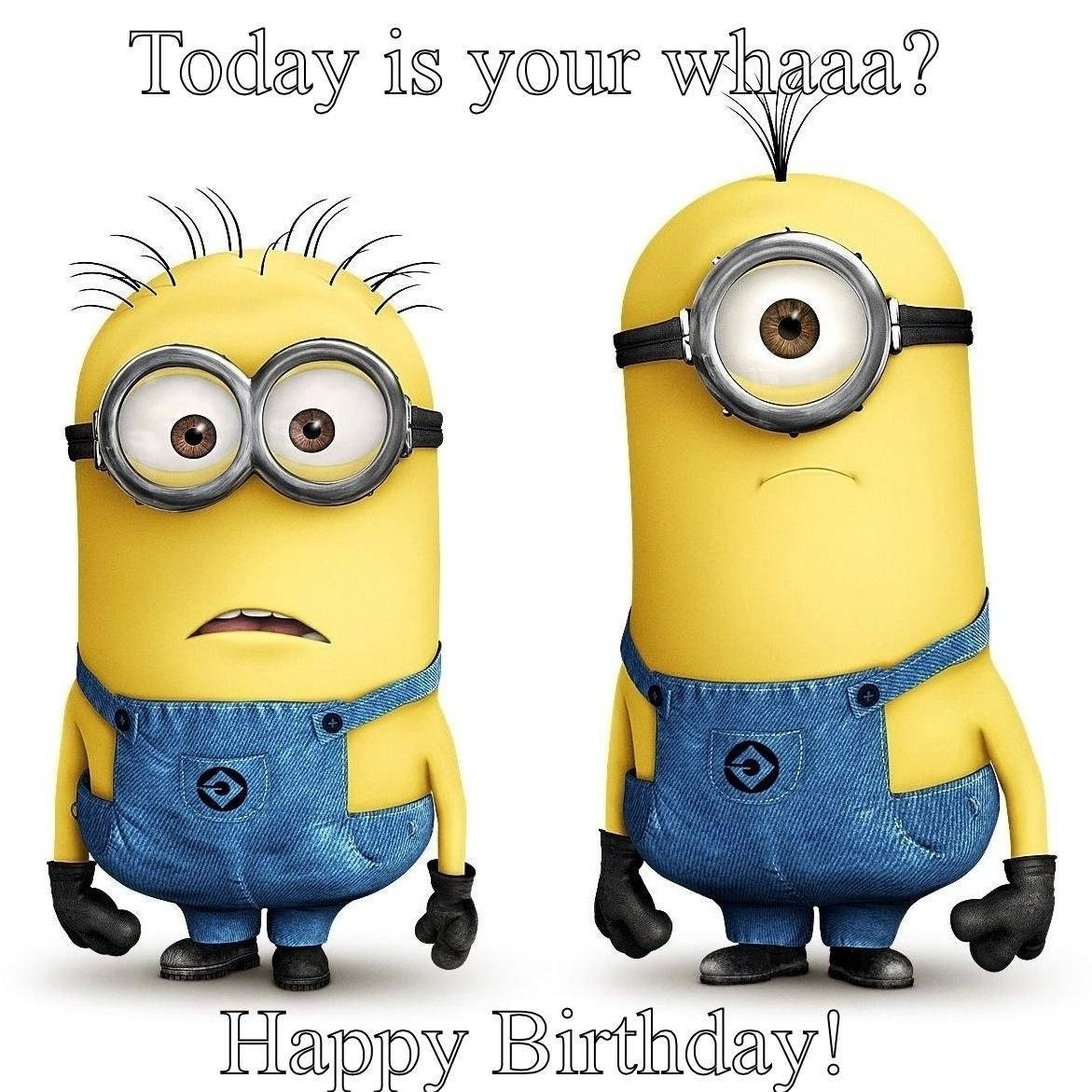 Minion, blue overalls, white background, SD Desktop Wallpaper