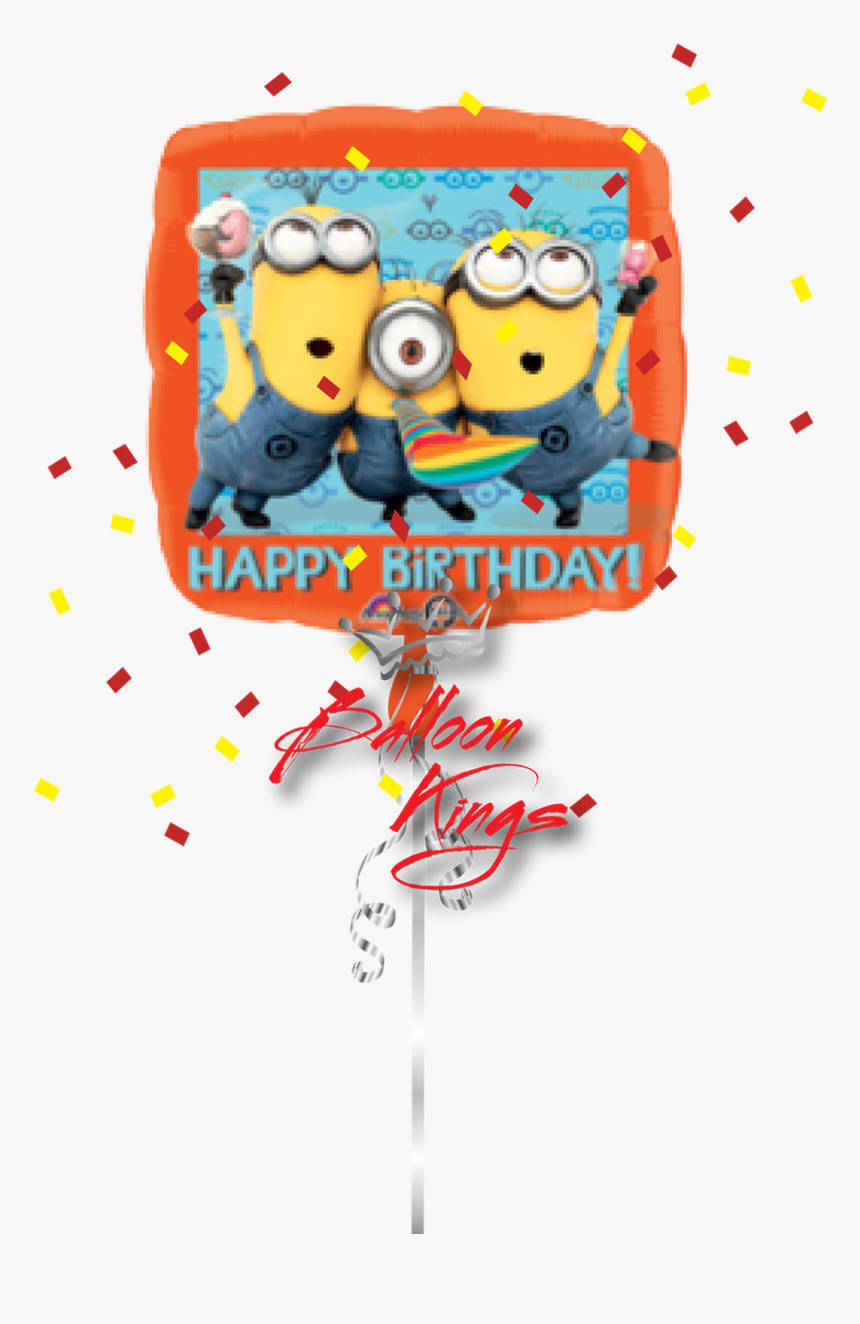 Minion, rainbow party hats, orange balloon, HD Phone Wallpaper