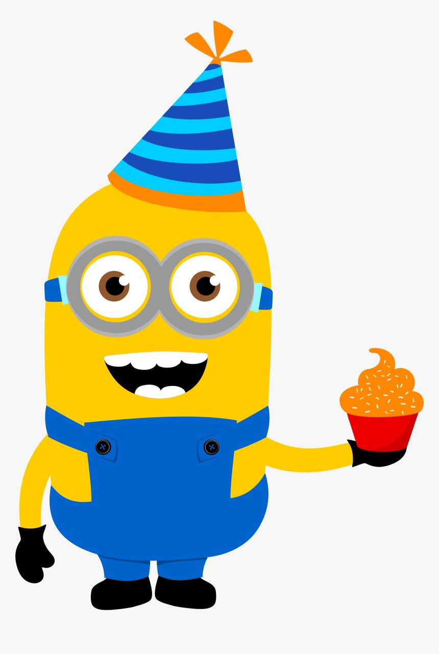 Minion, party hat, cupcake, HD Phone Wallpaper