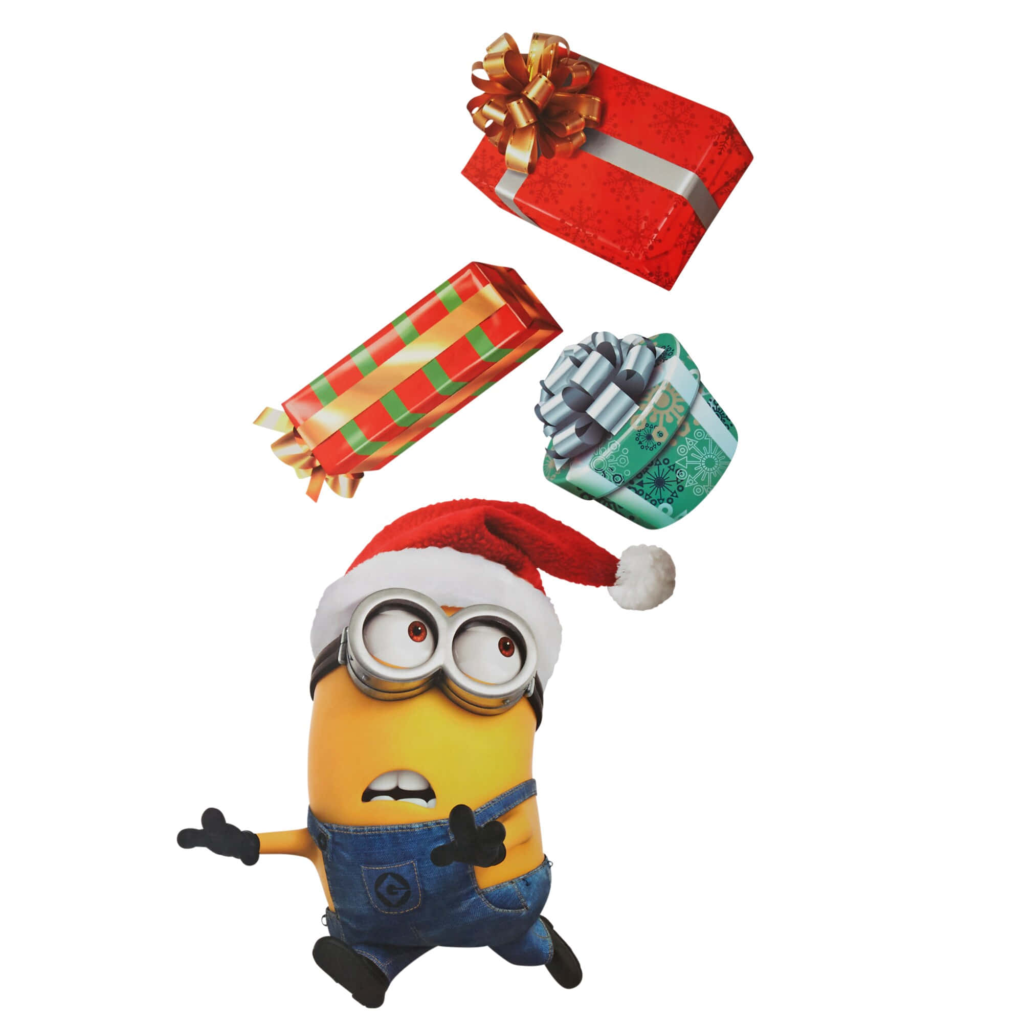 Minion, Santa hat, Christmas presents, Full HD Desktop Wallpaper