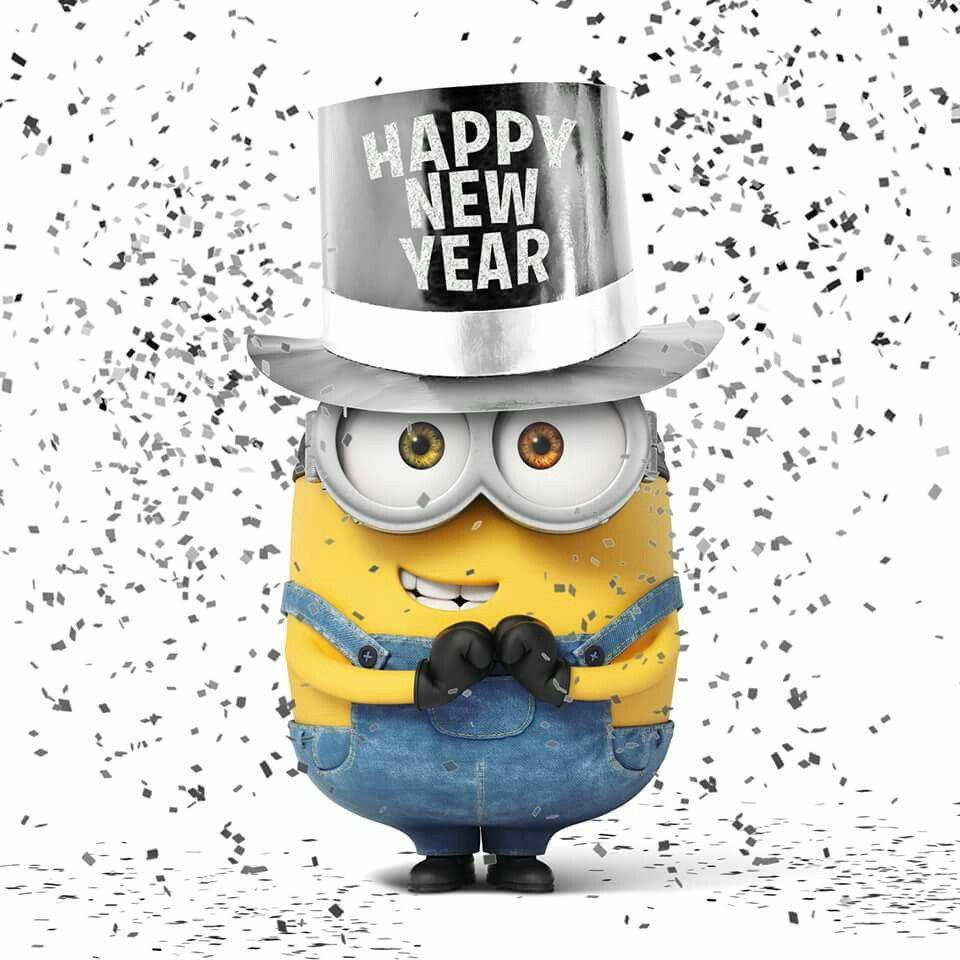 Minion, Happy New Year, top hat, SD Desktop Wallpaper