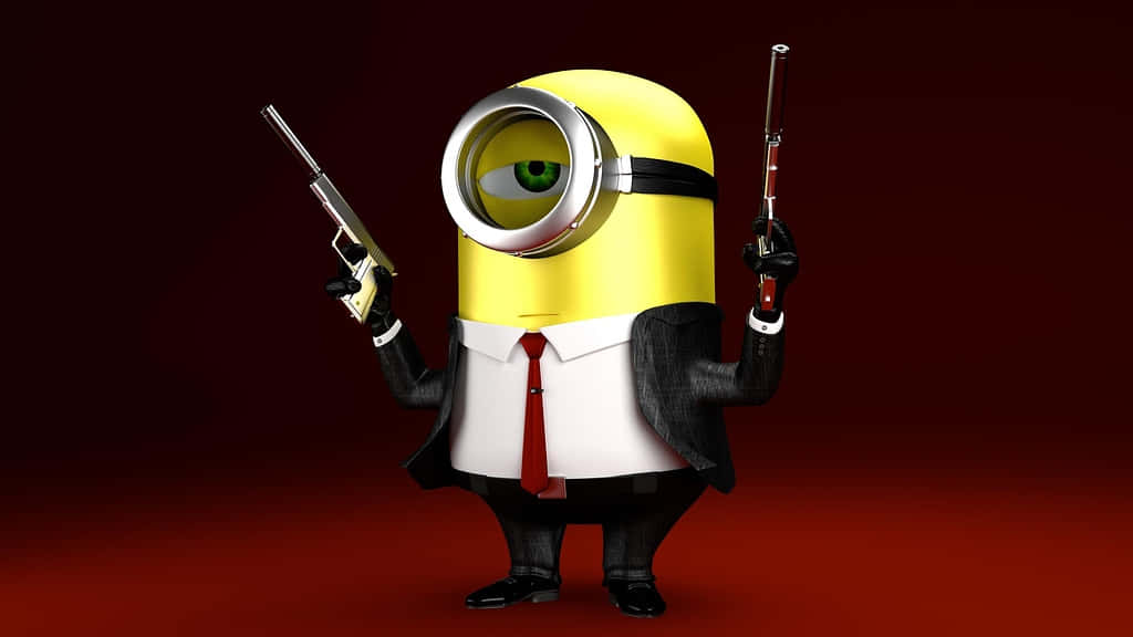 Minion, black suit, red tie, SD Desktop Wallpaper