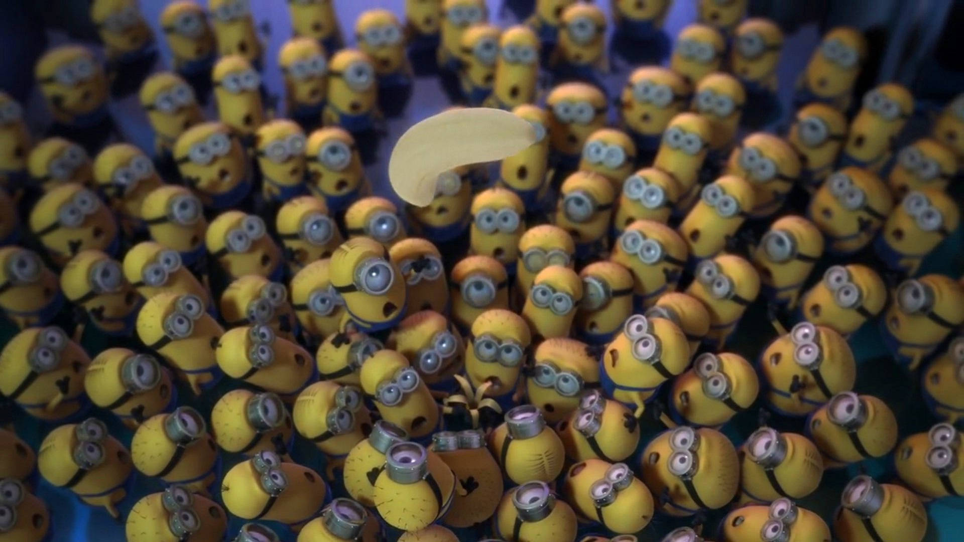 Minion, banana peel, yellow, Full HD Desktop Wallpaper