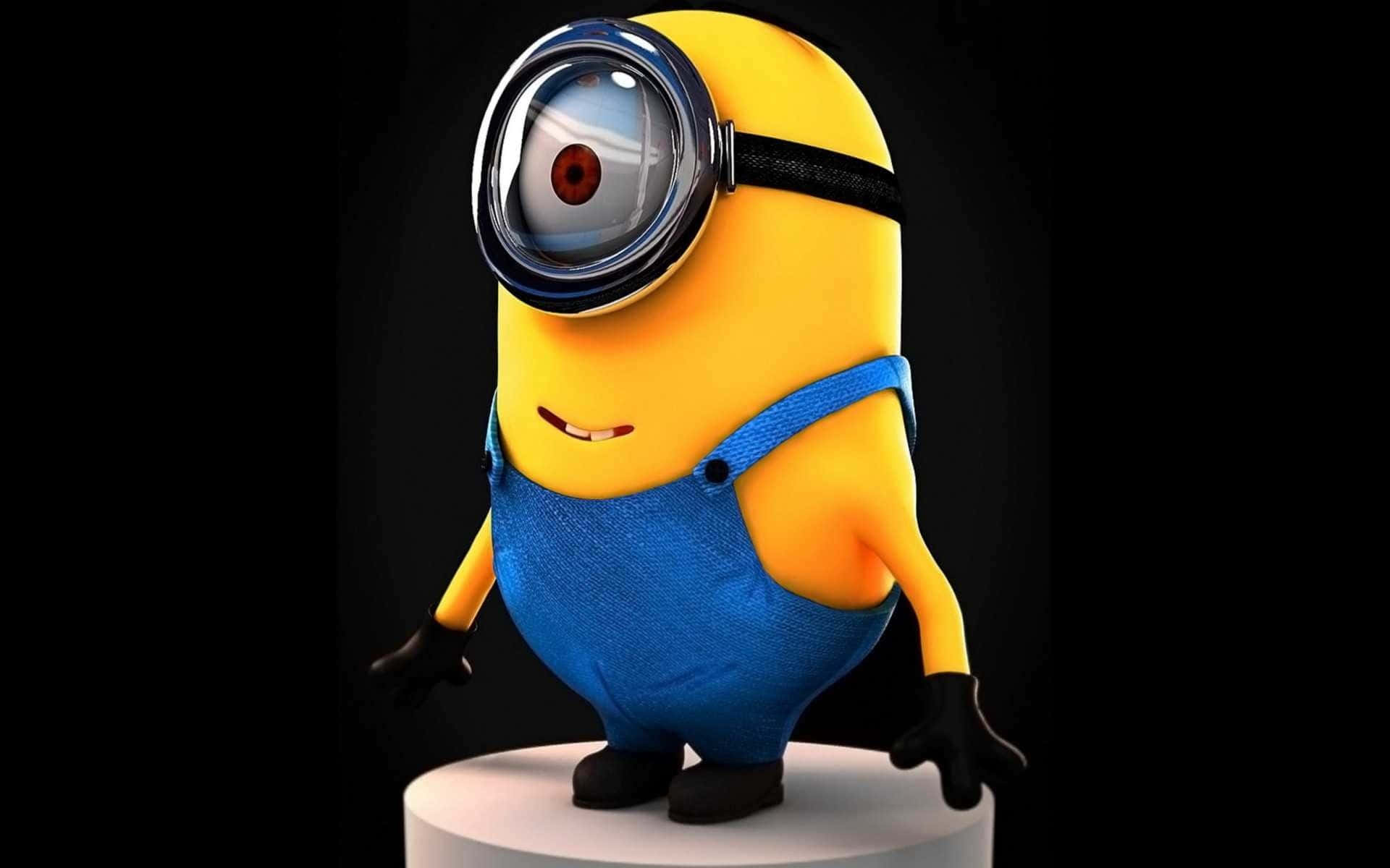 Scary Minion PFP, yellow Minion, one large round eye, Full HD Desktop Wallpaper
