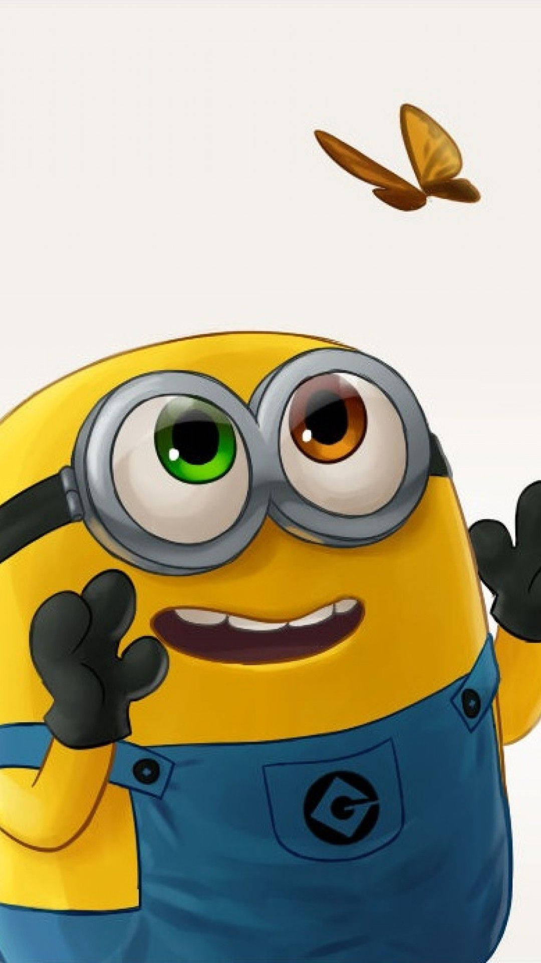 Minion, yellow, mismatched eyes, Full HD Phone Wallpaper
