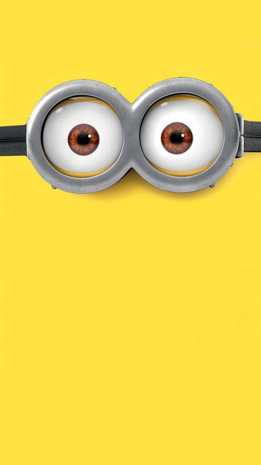 Minion, glasses, yellow background, Full HD Phone Wallpaper