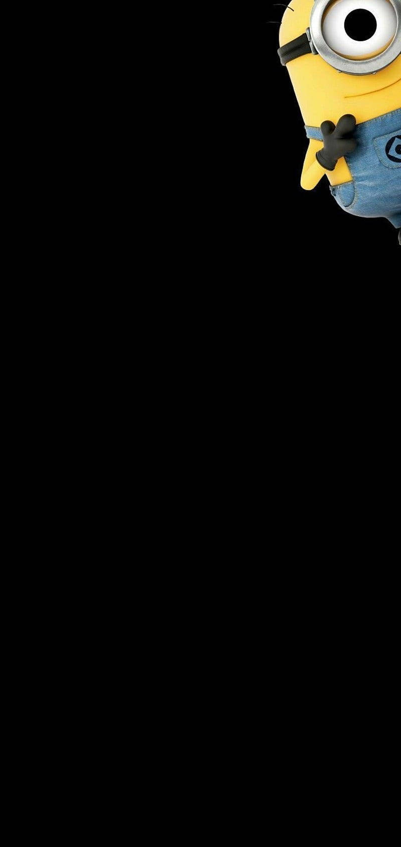 Minion, yellow, black background, HD Phone Wallpaper