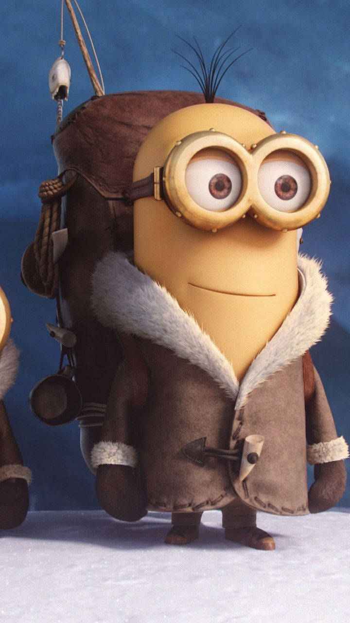 Minion, brown fur-lined coat, goggles, HD Phone Wallpaper