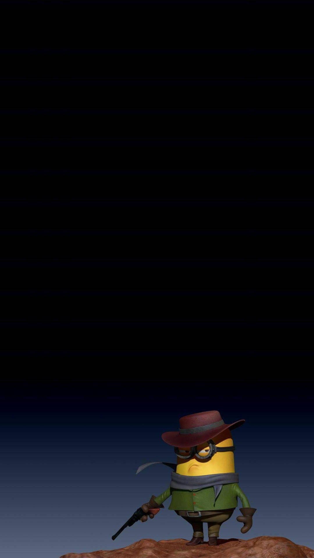 Minion, cowboy hat, glasses, Full HD Phone Wallpaper