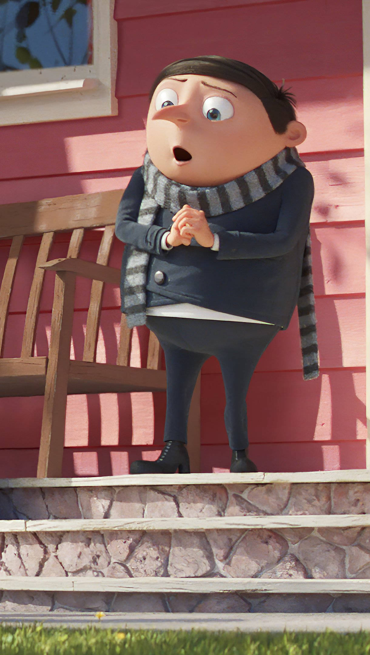 Minions The Rise Of Gru, young, striped scarf, Full HD Phone Wallpaper