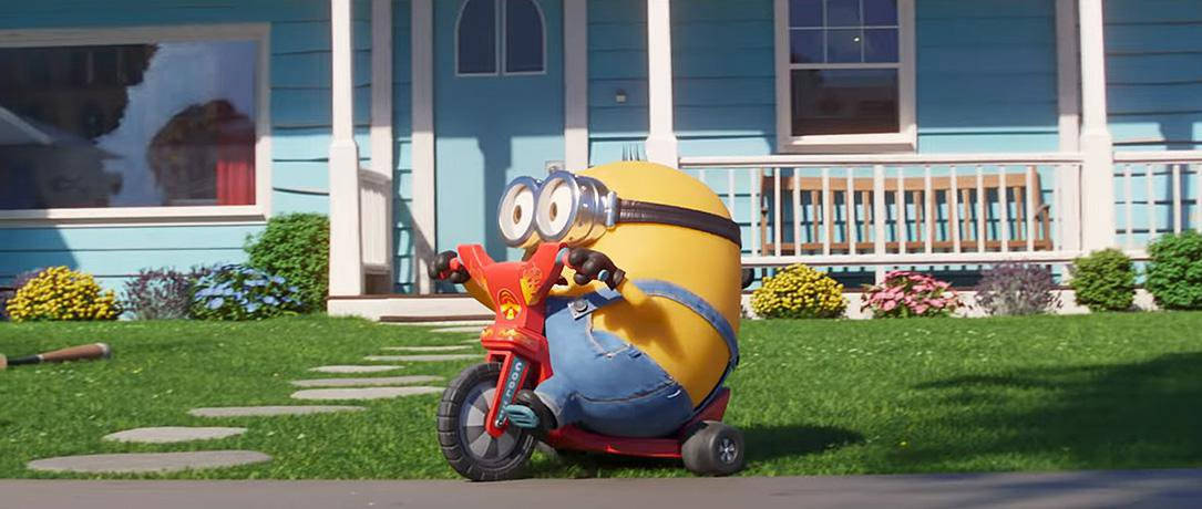 Minions The Rise Of Gru, red tricycle, yellow Minion, SD Desktop Wallpaper