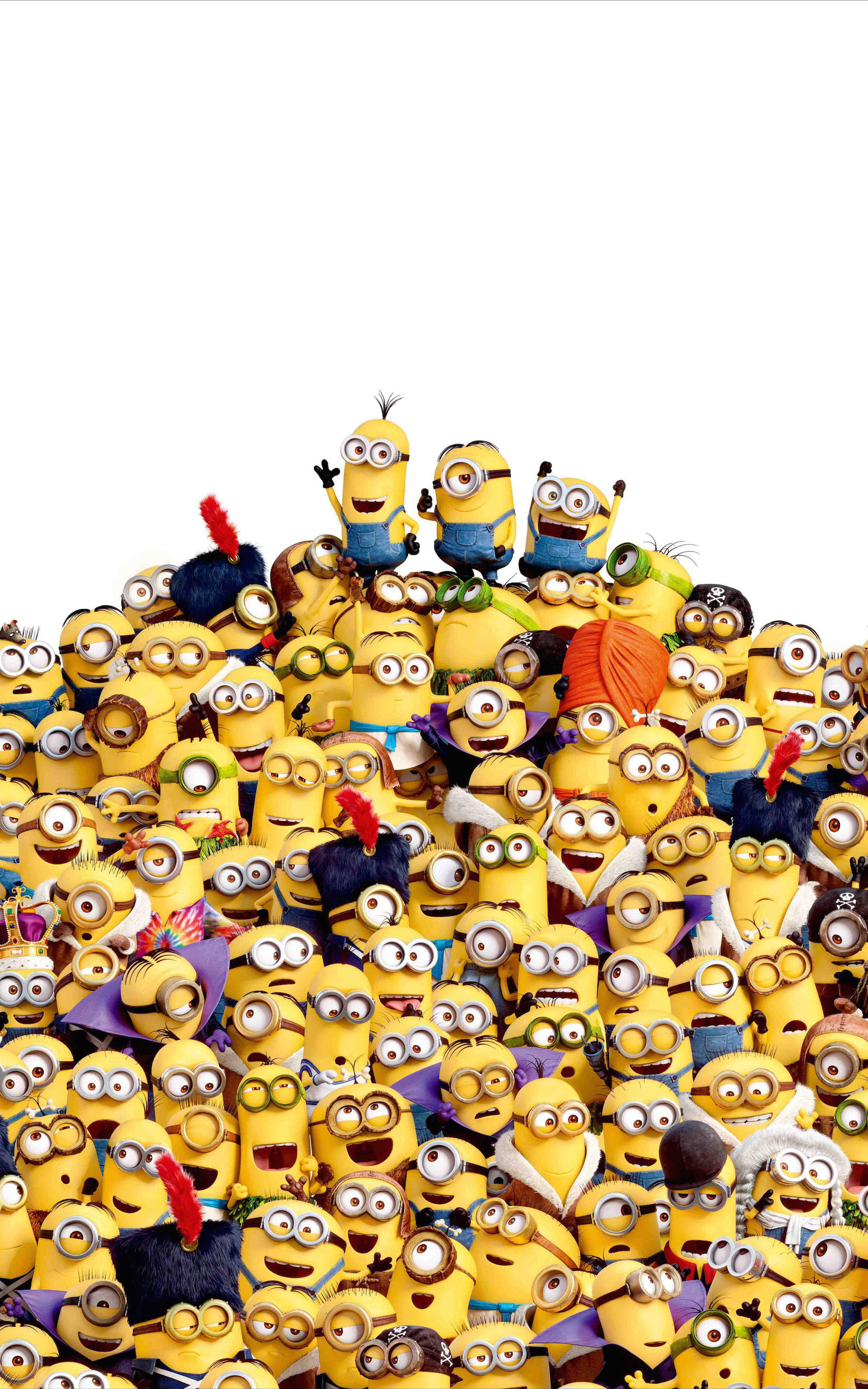 Minions, colorful, varied expressions, 4K Phone Wallpaper