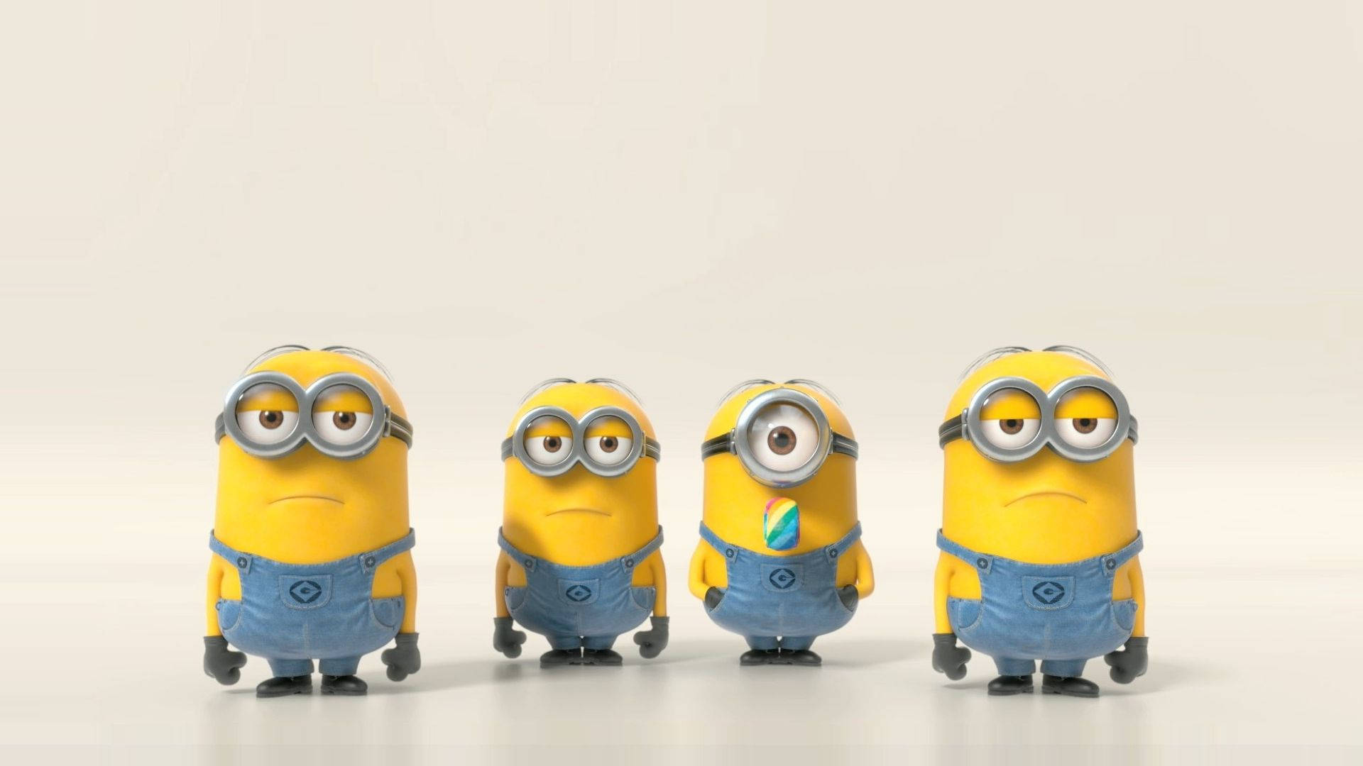 Minions, yellow, blue overalls, Full HD Desktop Wallpaper