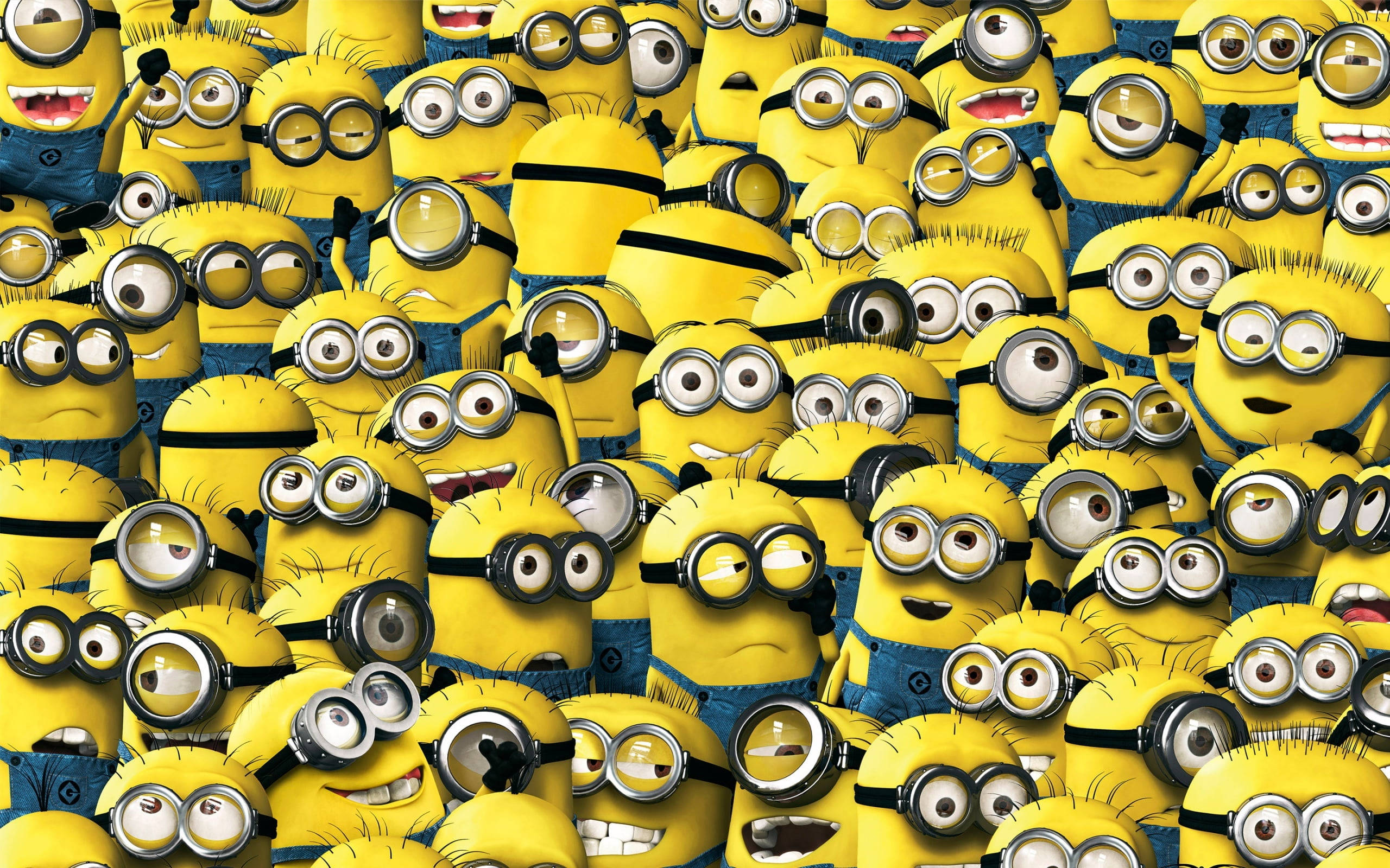 Minions, goggles, blue overalls, 2K Desktop Wallpaper