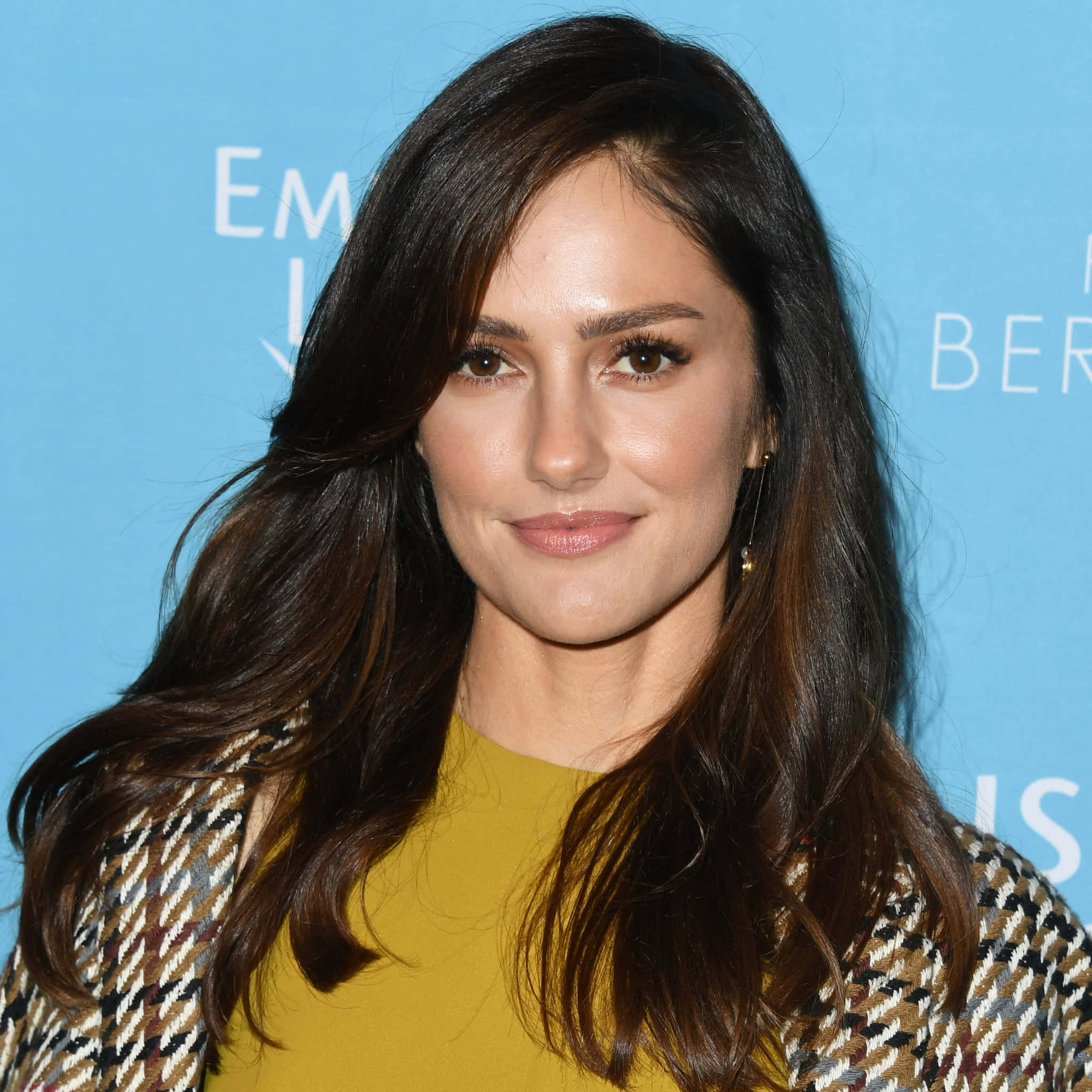 Minka Kelly, mustard top, patterned jacket, Full HD Desktop Wallpaper