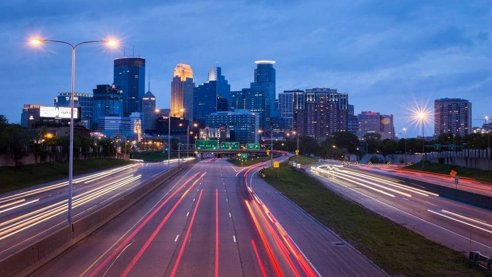 Minneapolis, street, night, SD Desktop Wallpaper