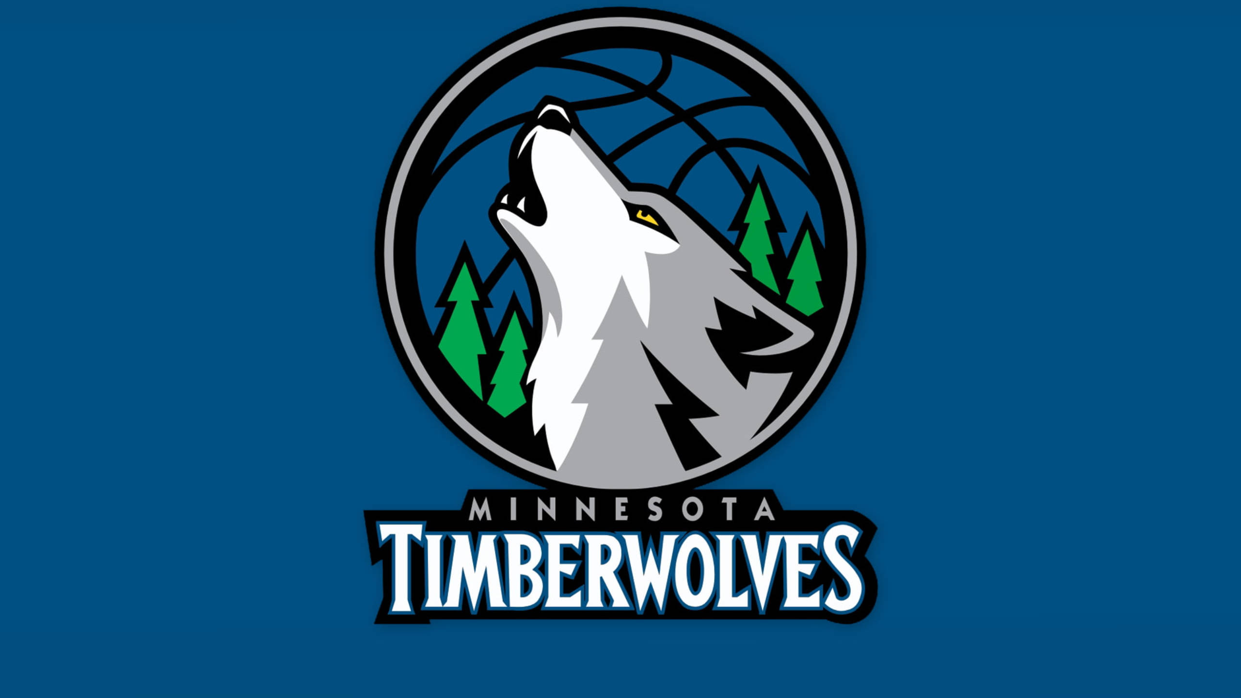 Minnesota Timberwolves, light blue, gray wolf, 2K Desktop Wallpaper