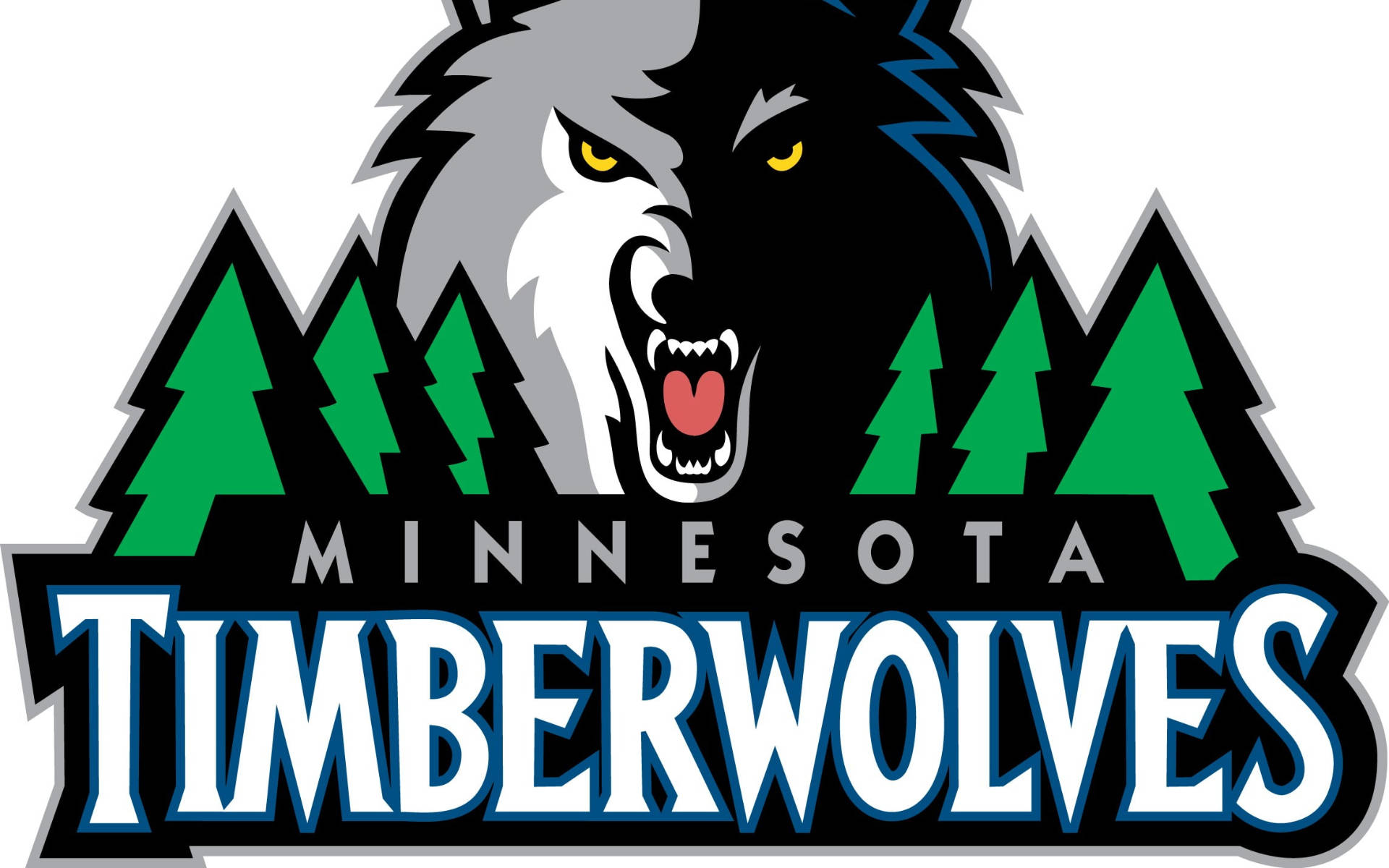 Minnesota Timberwolves, white, gray wolf, Full HD Desktop Wallpaper