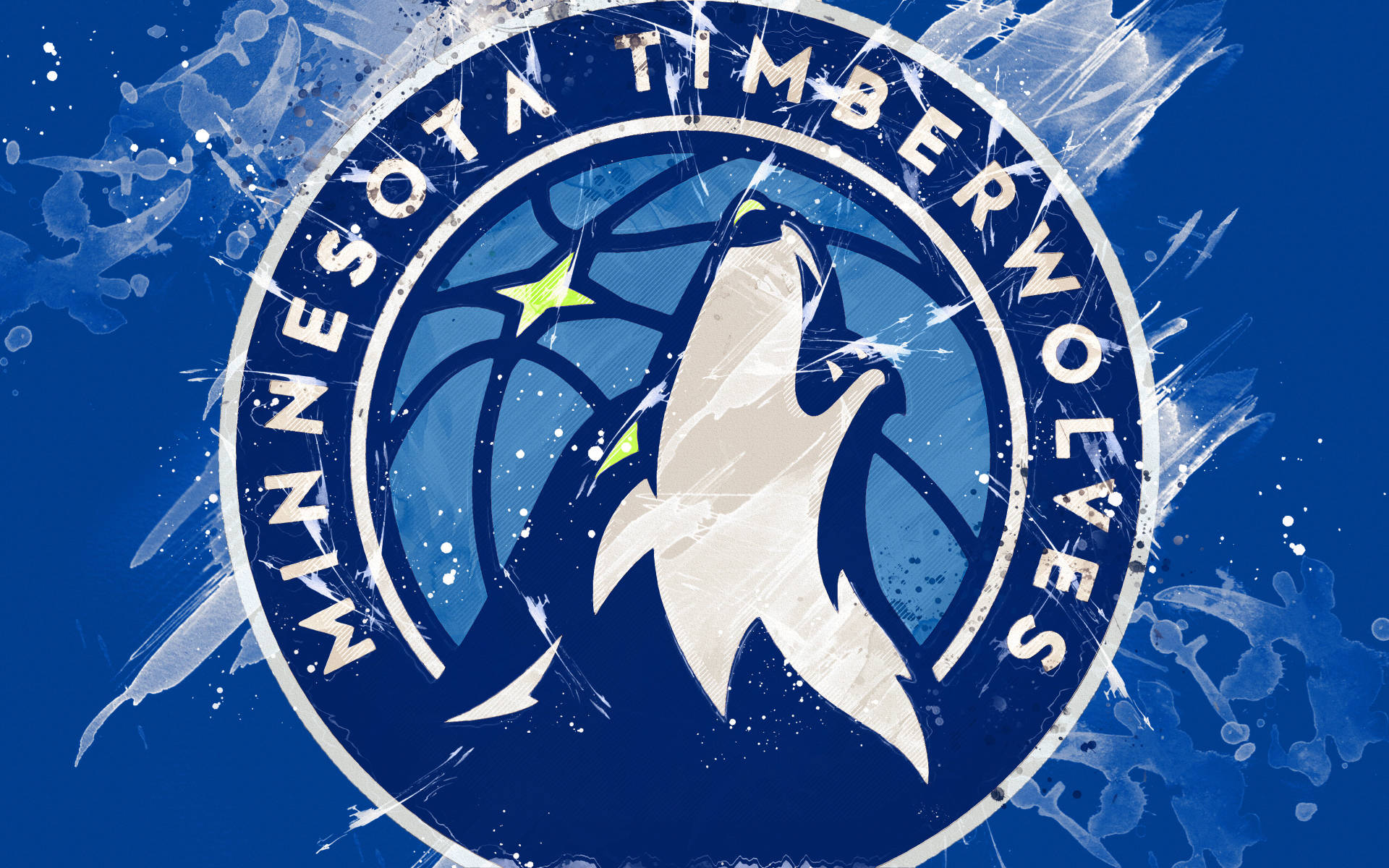 Minnesota Timberwolves, howling wolf, basketball, Full HD Desktop Wallpaper