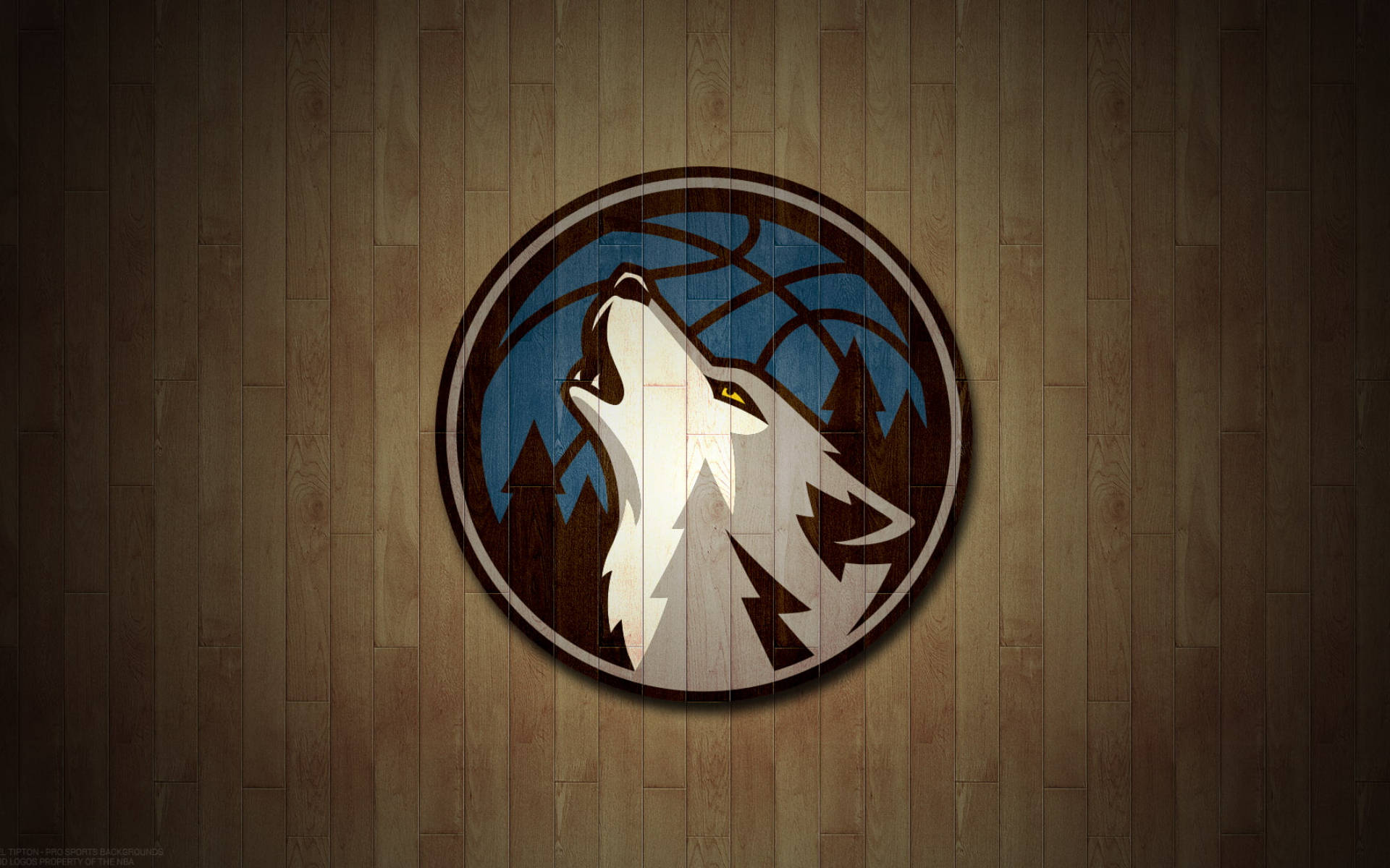 Minnesota Timberwolves, howling wolf, pine trees, Full HD Desktop Wallpaper