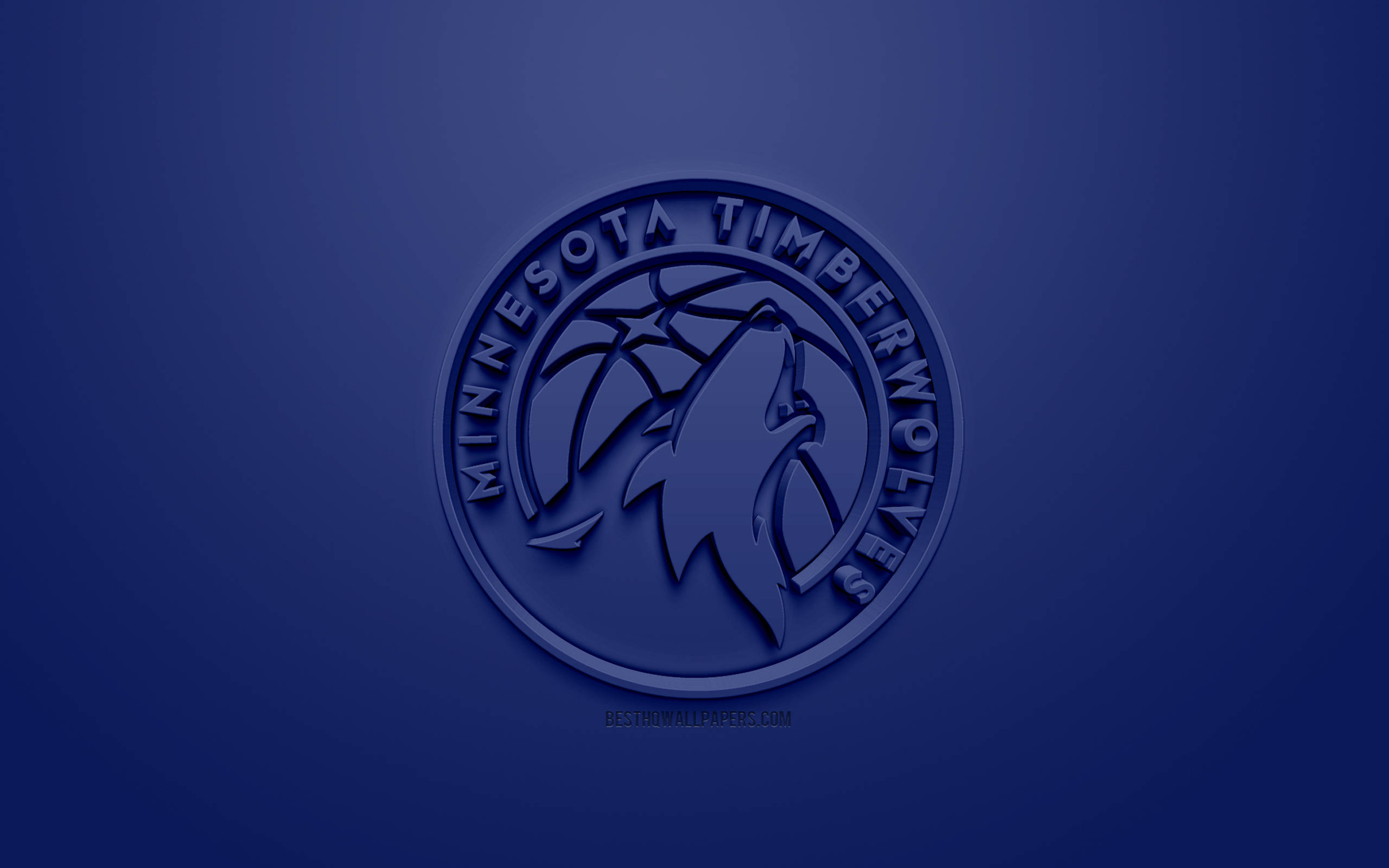 Minnesota Timberwolves, blue, 3D, 2K Desktop Wallpaper