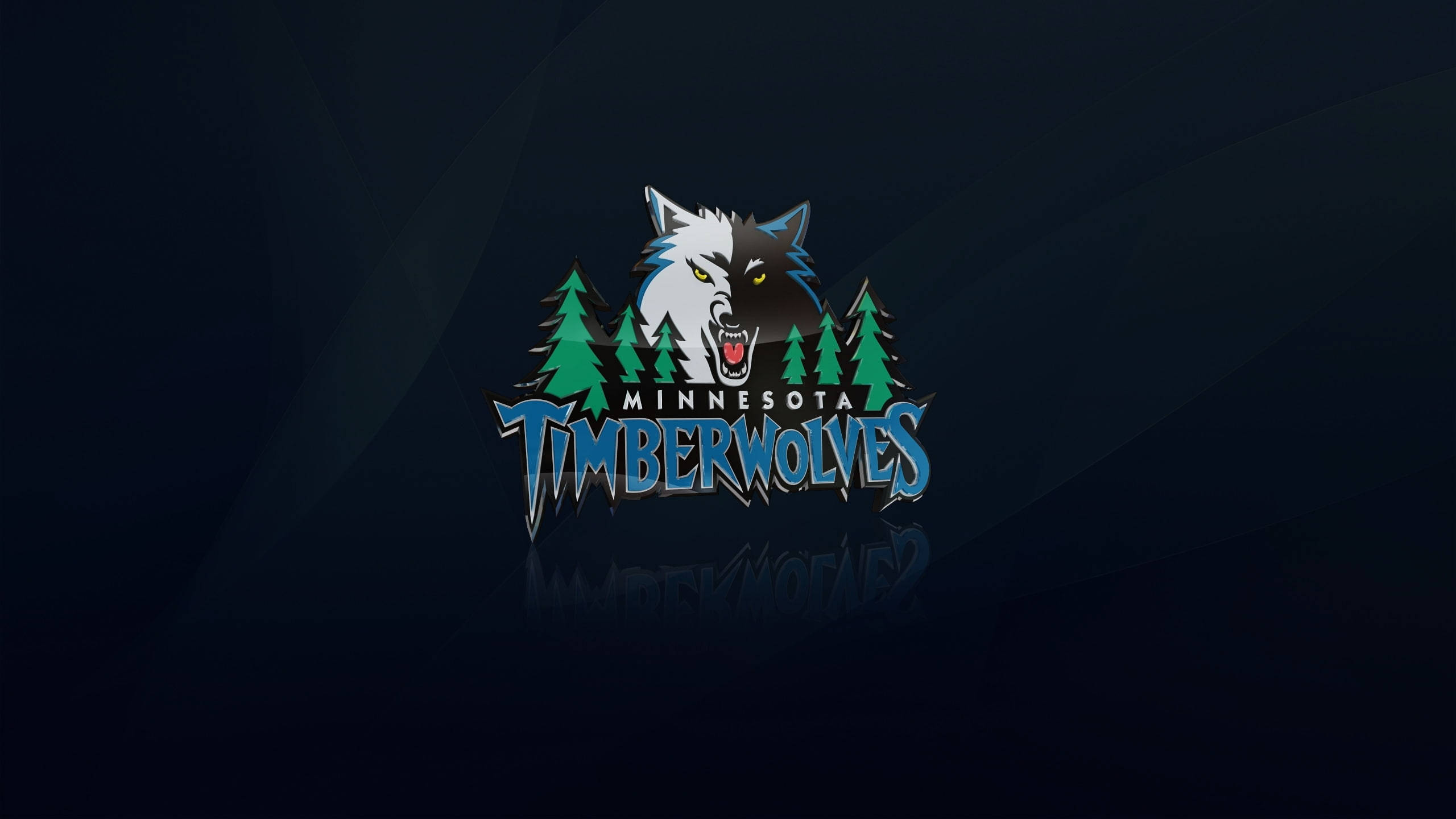 Minnesota Timberwolves, dark blue, snarling wolf, 2K Desktop Wallpaper