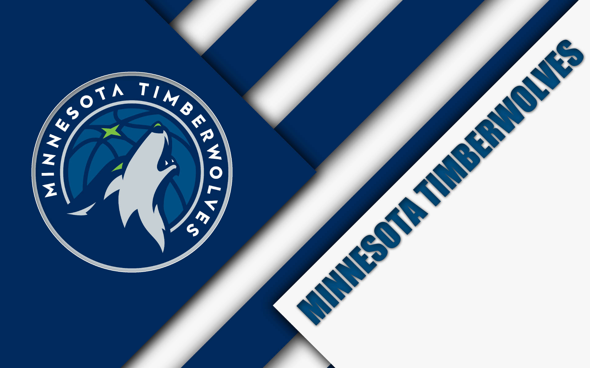 Minnesota Timberwolves, blue and white, diagonal stripes, Full HD Desktop Wallpaper