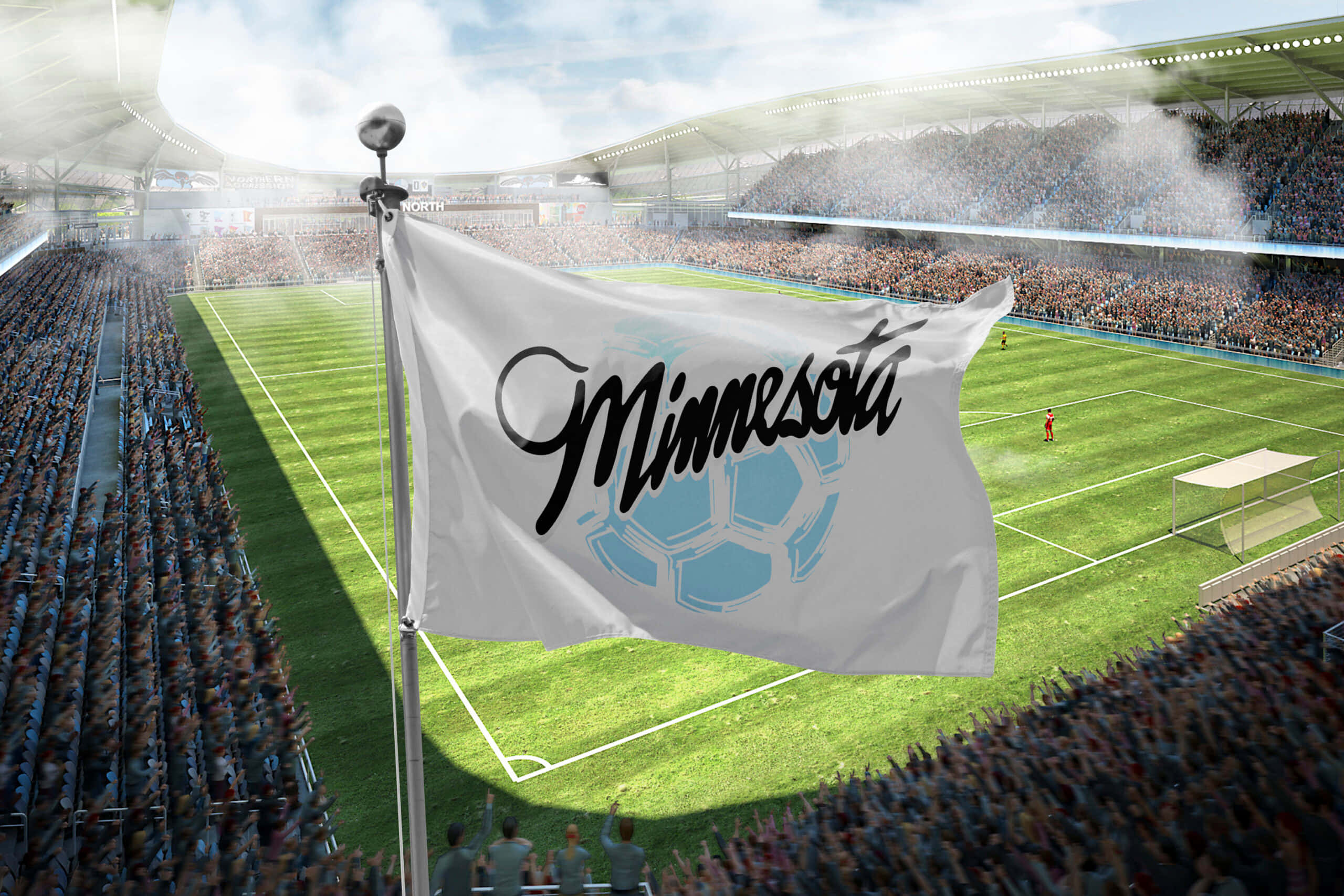 Minnesota United FC, flag banner, stadium, 2K Desktop Wallpaper