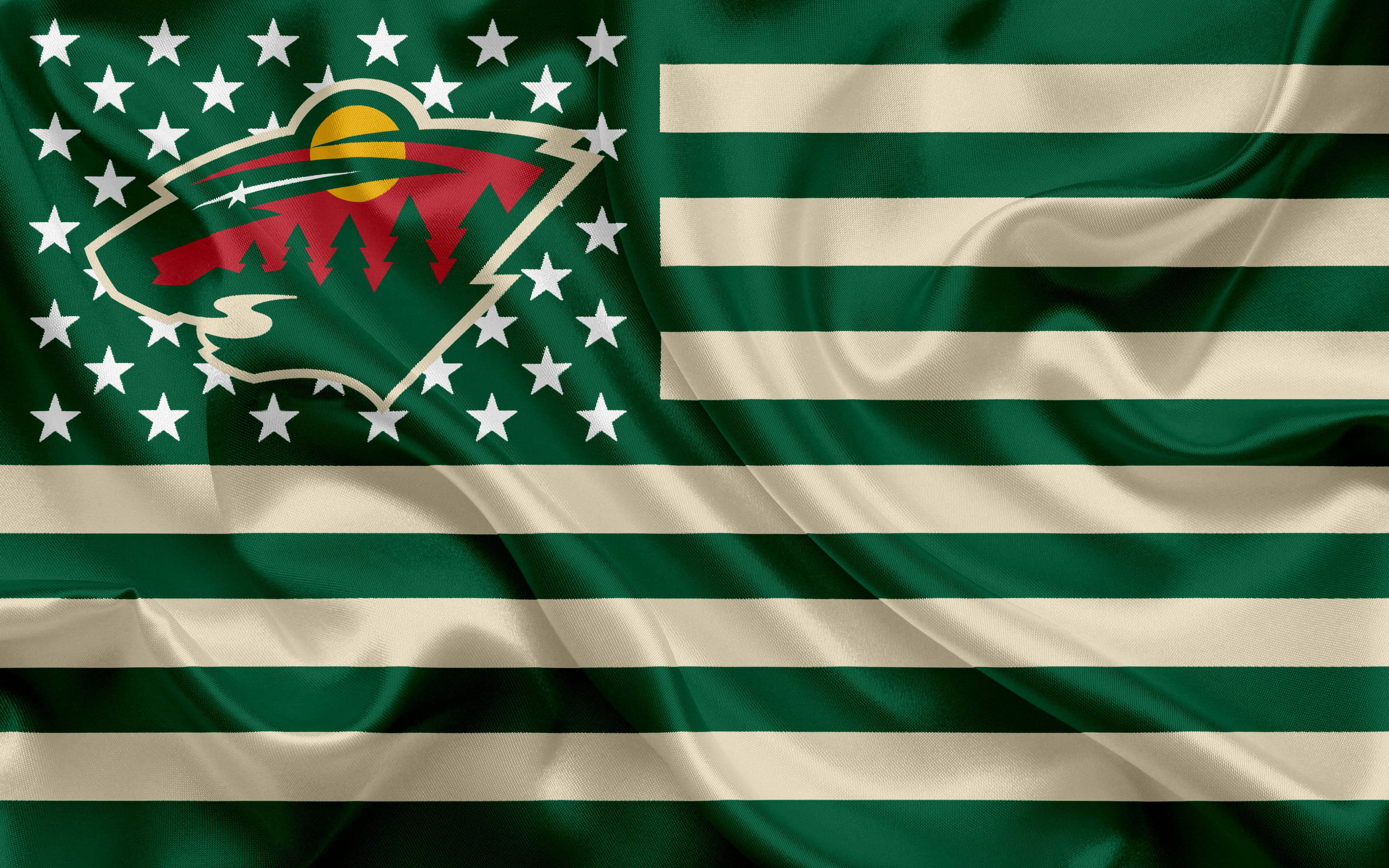 Minnesota Wild, beige, green, 4K Desktop Wallpaper