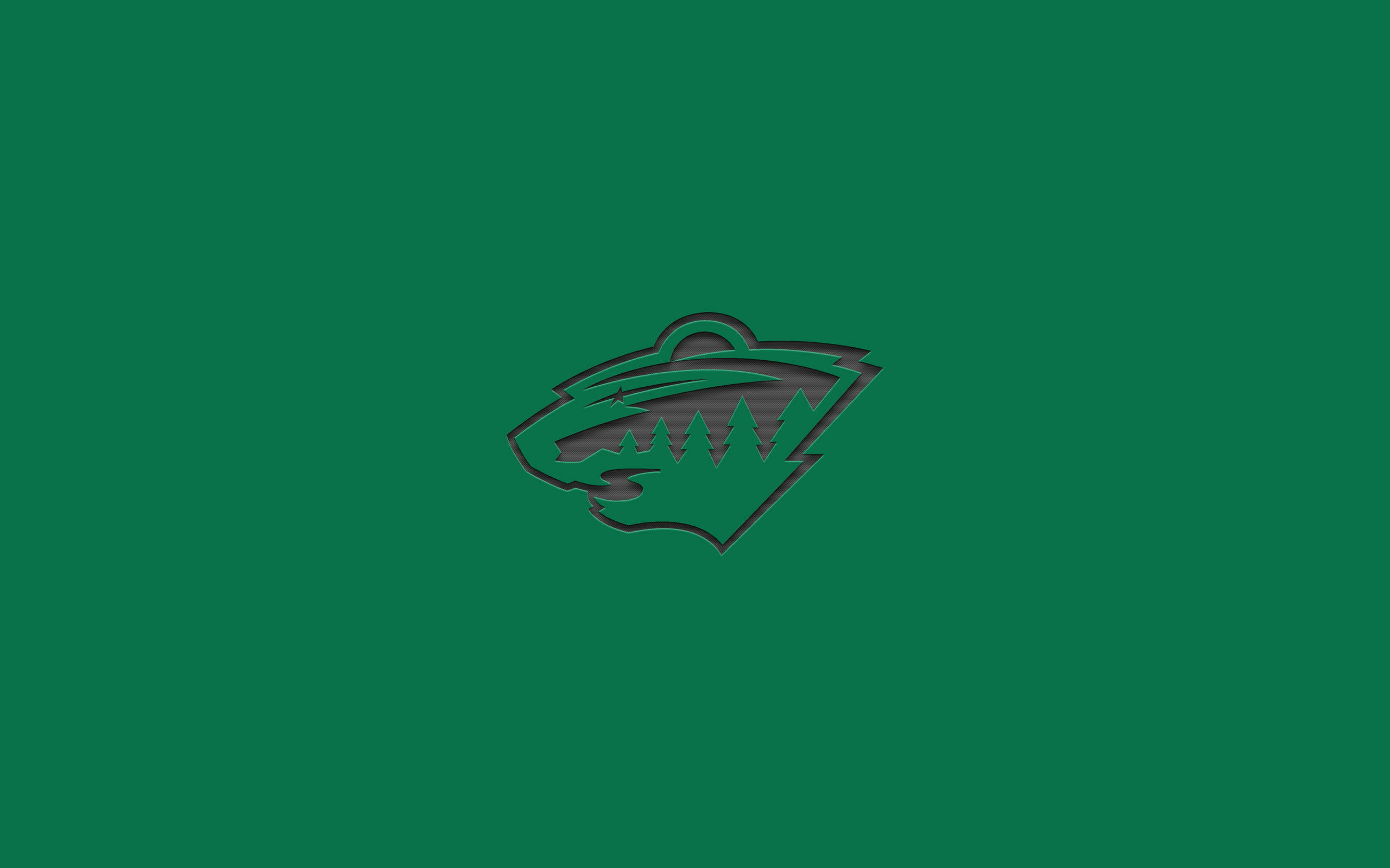 Minnesota Wild, grayish green, dark green wolf head logo, 2K Desktop Wallpaper