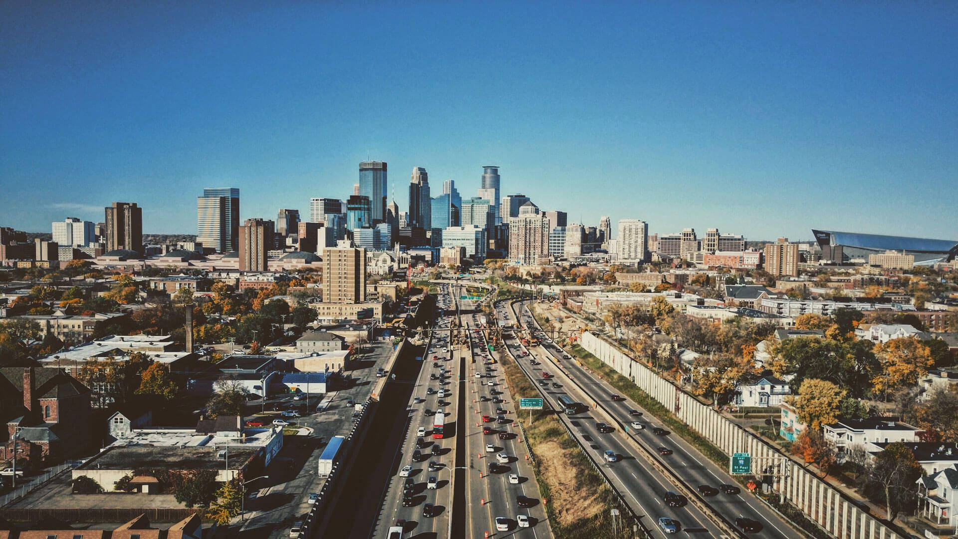 Minnesota, vintage film, aerial view, Full HD Desktop Wallpaper