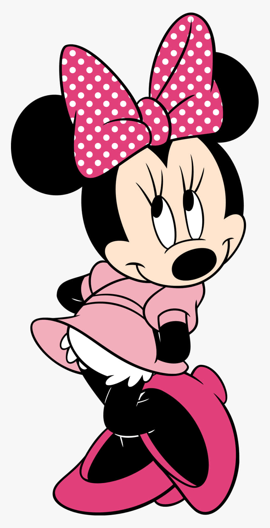Minnie Mouse, pink, polka dot bow, HD Phone Wallpaper