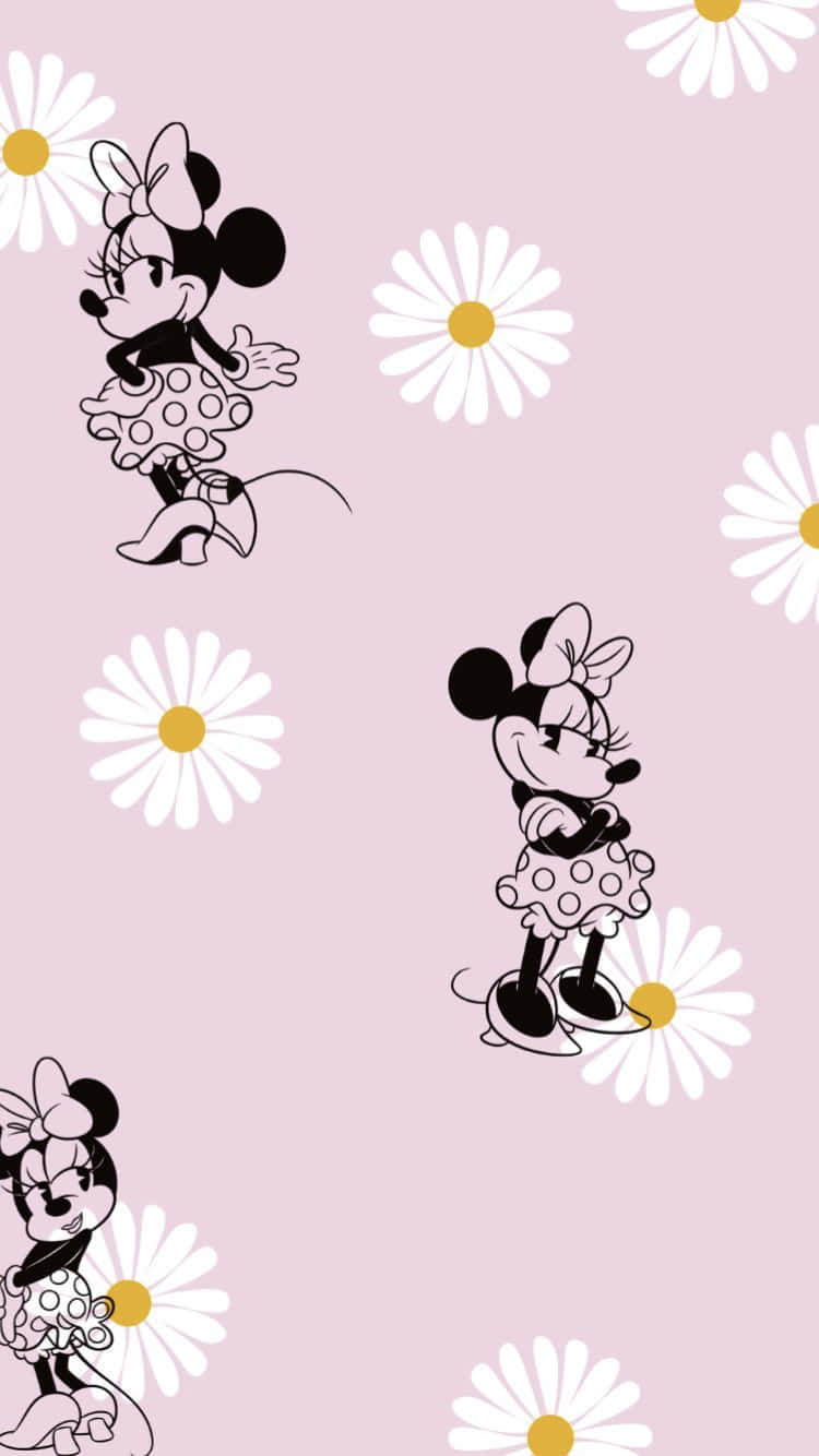 Minnie Mouse, pink, black and white polka dot dress, HD Phone Wallpaper