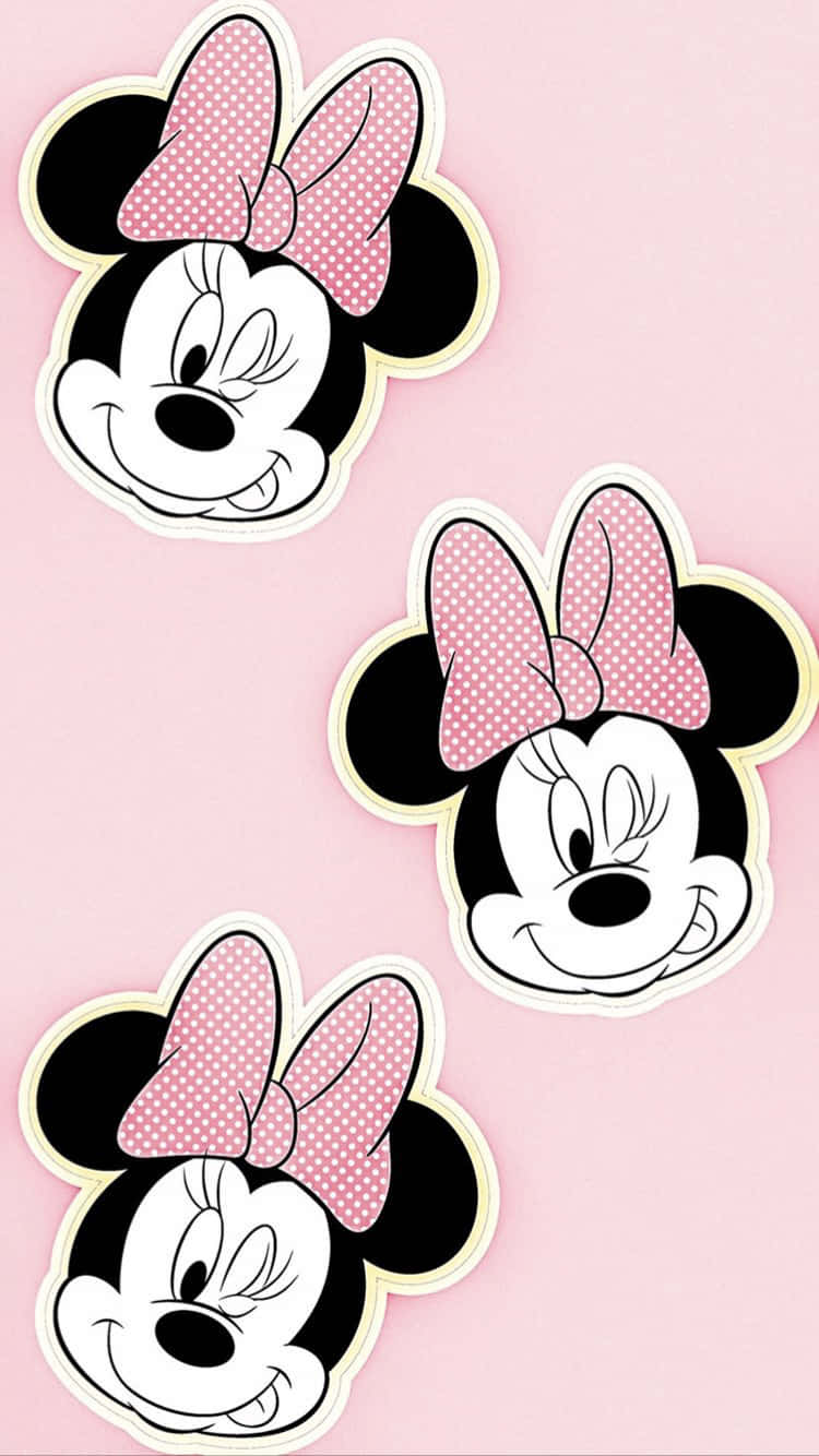 Minnie Mouse, pink dress, pink polka-dot bows, HD Phone Wallpaper