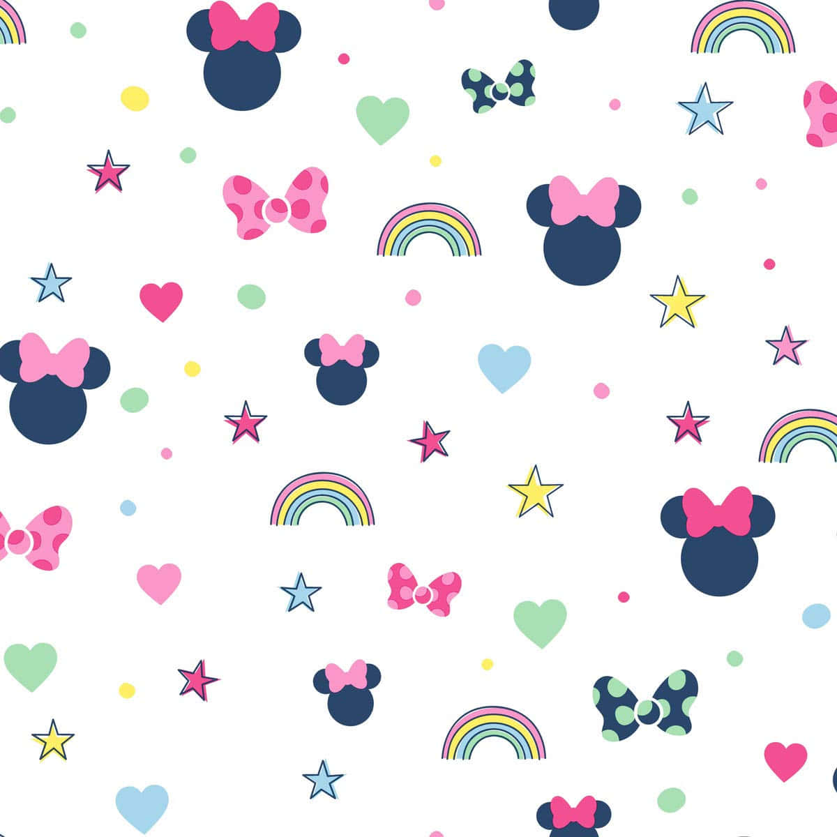 Minnie Mouse, pink, rainbows, SD Desktop Wallpaper